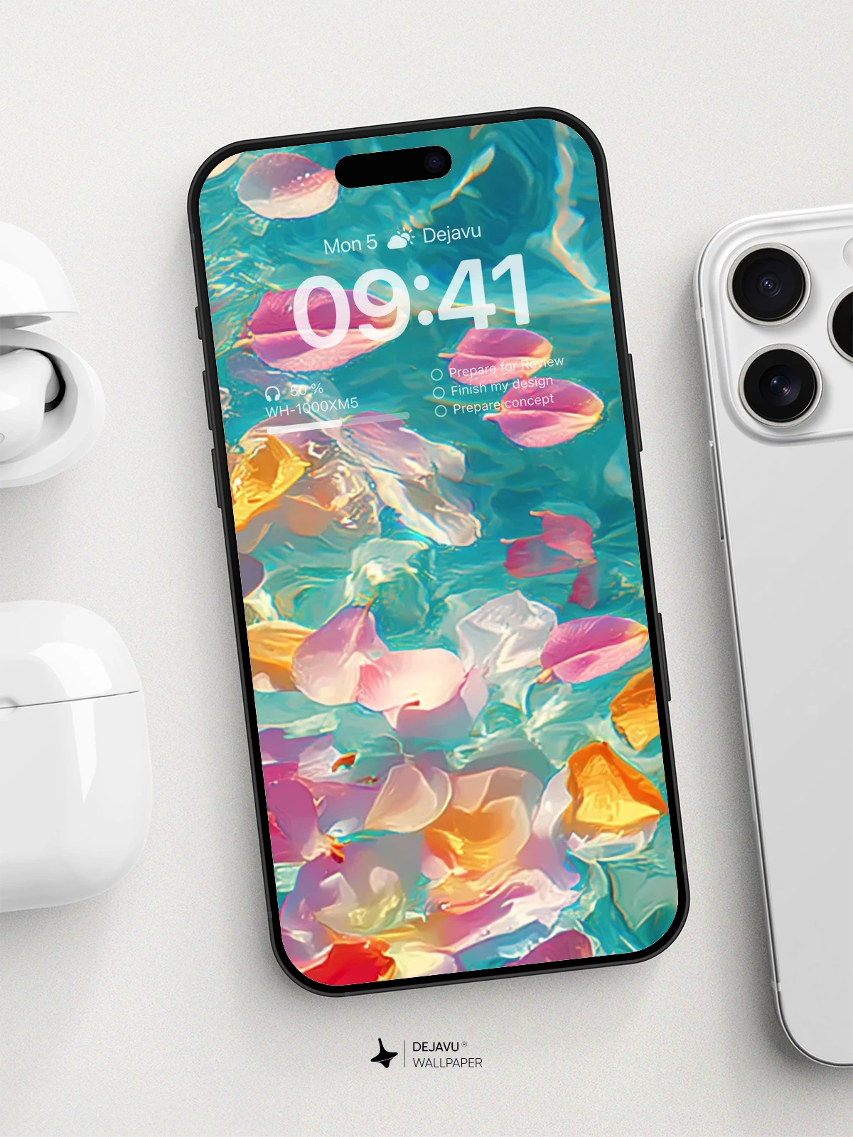 Vibrant Petal Pool Wallpaper 8K For iPhone And Android