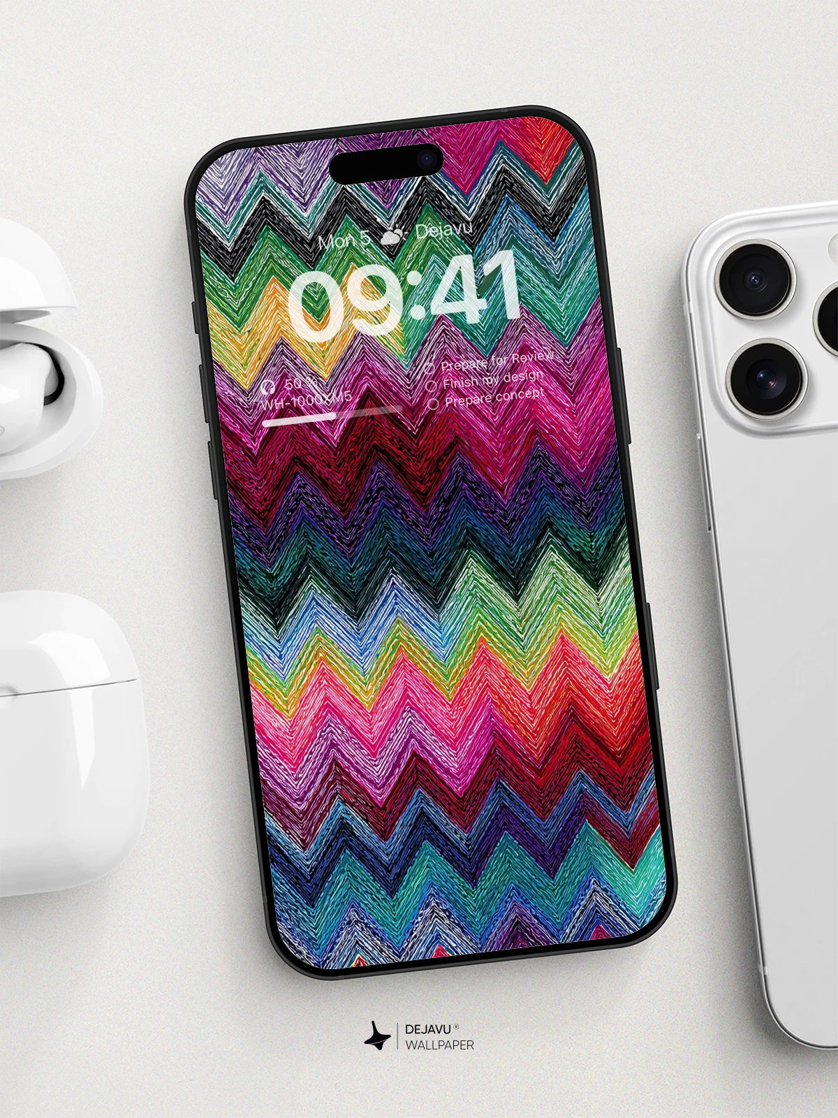 Vibrant Zigzag Pattern Wallpaper 8K For Phone