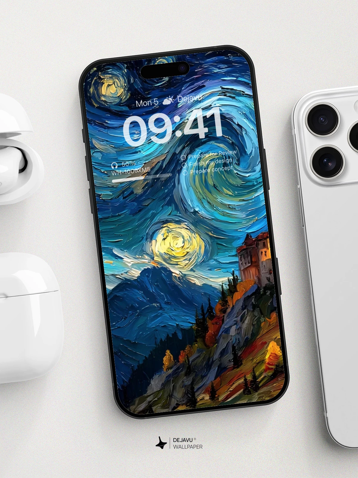 Van Gogh Inspired Castle Wallpaper 8K For Phone
