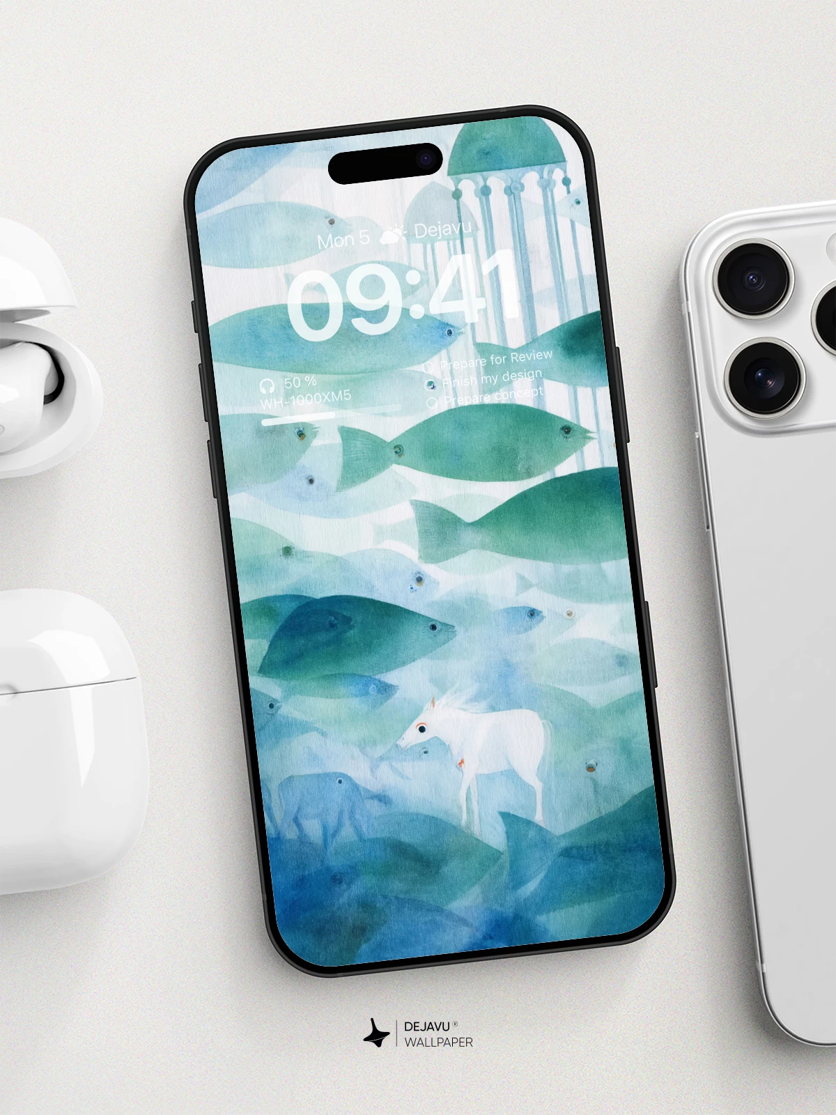 Surreal Fish And Unicorn Wallpaper 8K For Phone