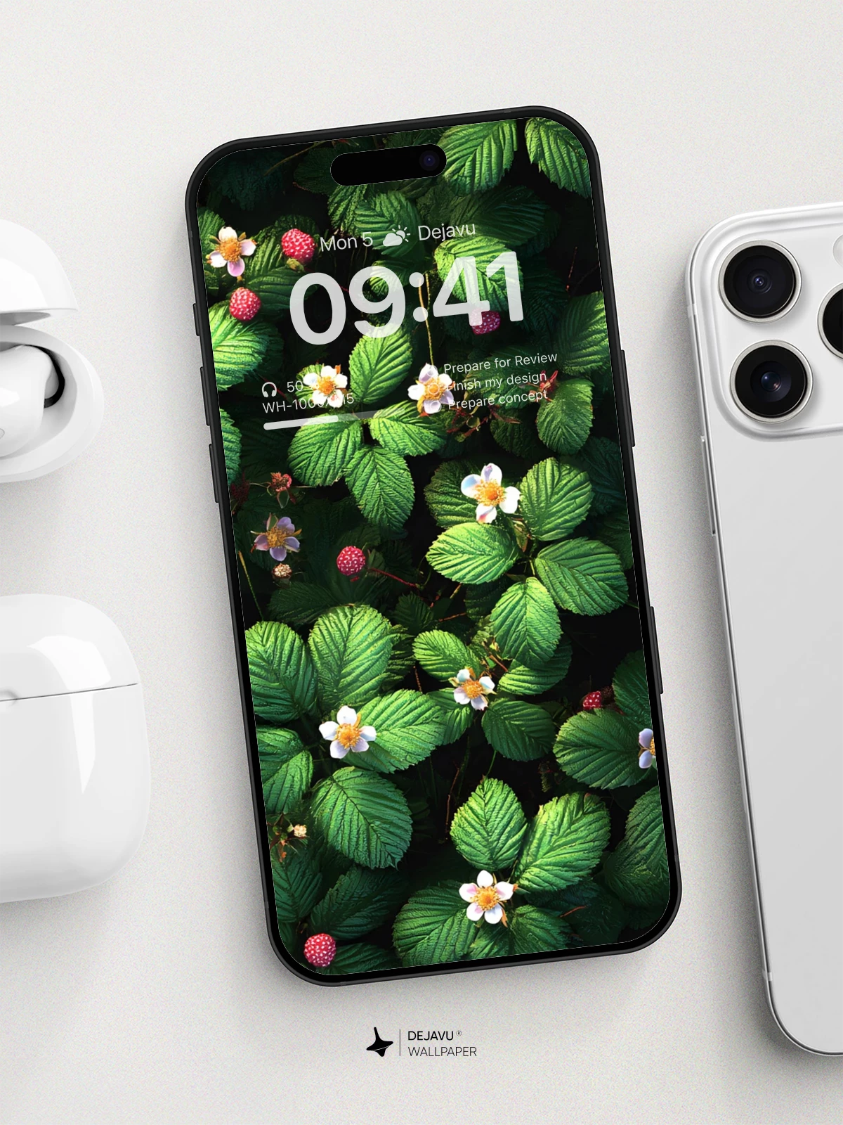 Lush Greenery And White Blossoms Wallpaper 8K For Phone