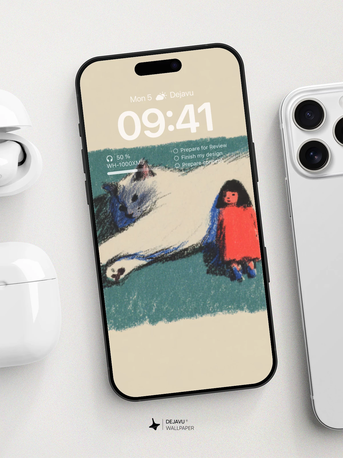 Whimsical Cat And Child Wallpaper 8K For Phone