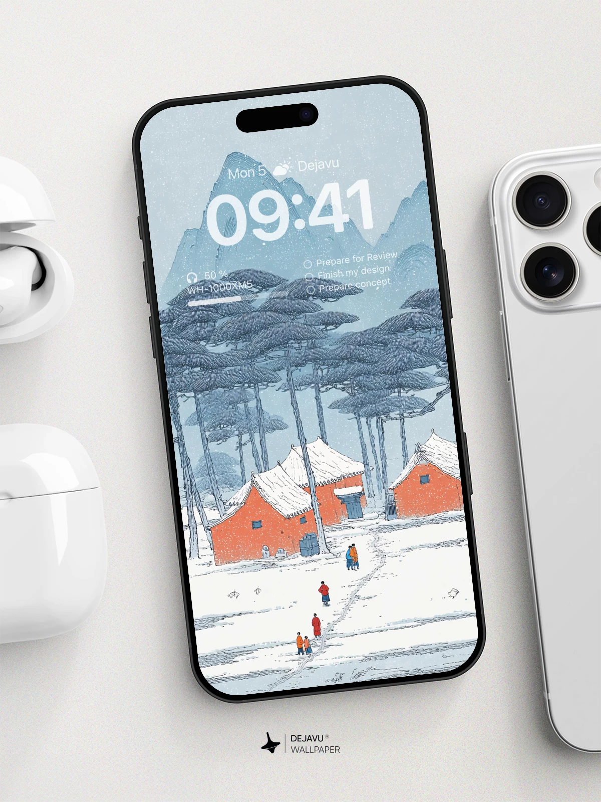 Winter Village Serenity Wallpaper 8K For iPhone