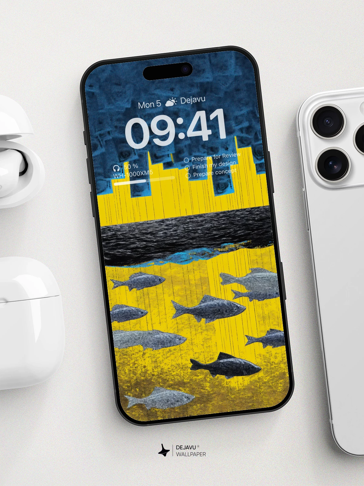 Surreal Fish Cityscape Wallpaper 8K For iPhone