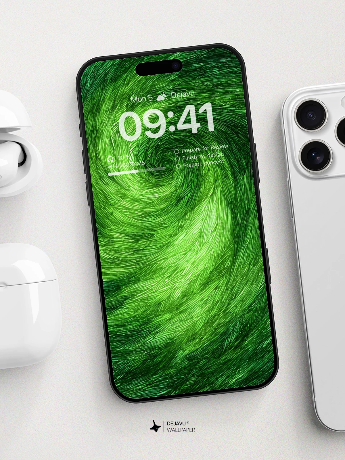 Vibrant Green Swirl Wallpaper 8K For Phone