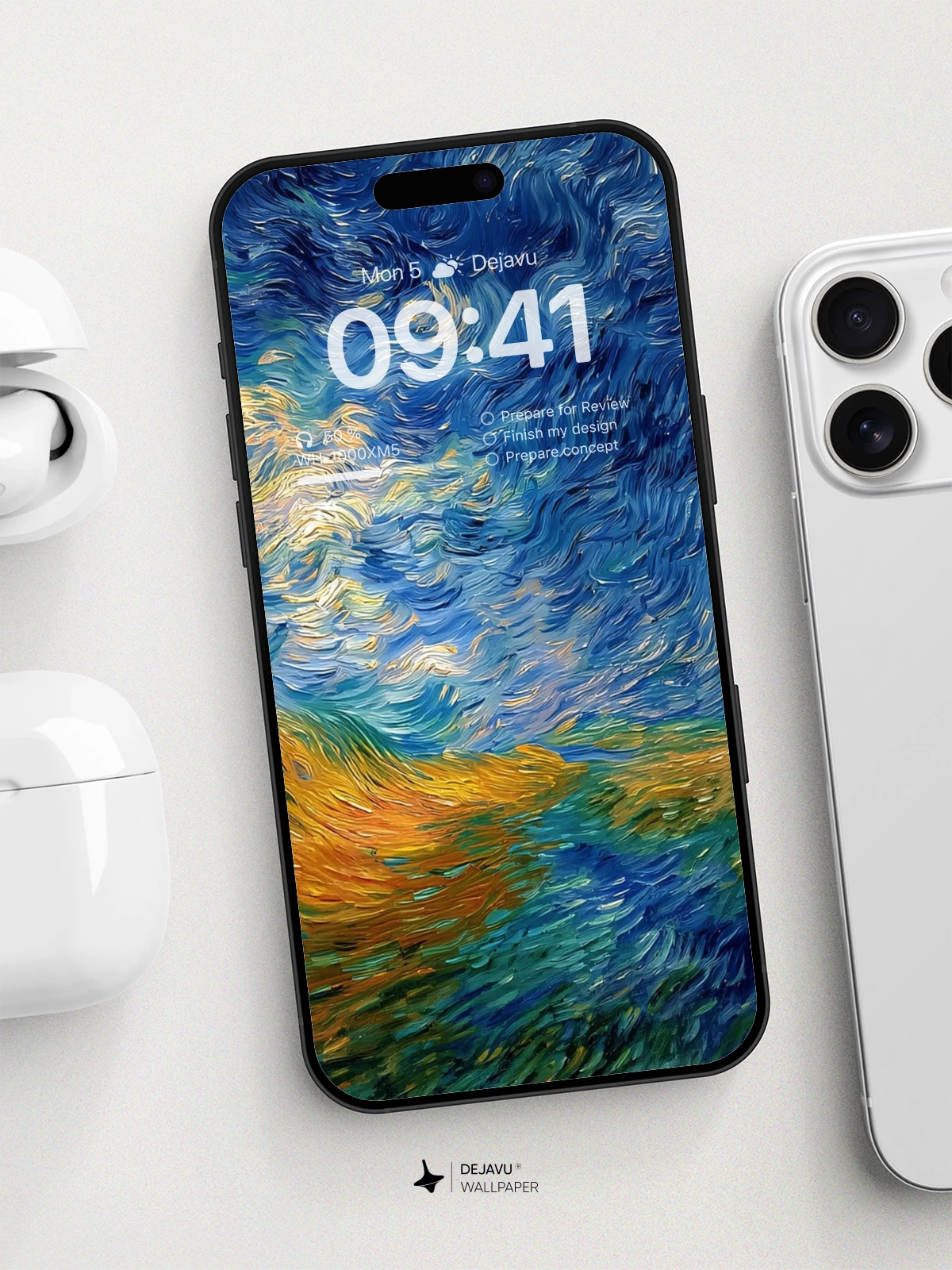 Van Gogh Inspired Swirling Sky Wallpaper 8K For Phone