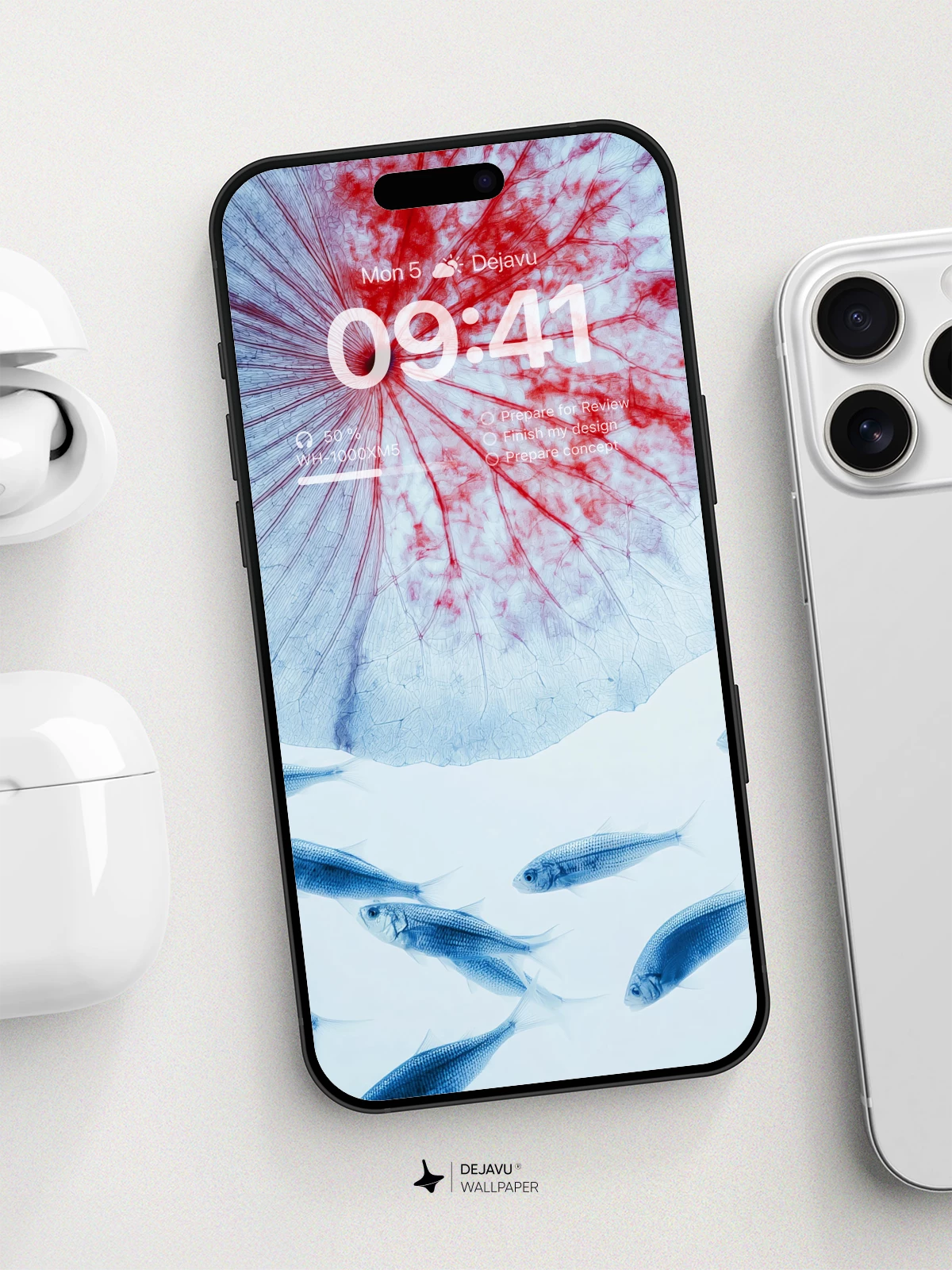 Surreal Fish And Ink Bloom Wallpaper 8K For Phone