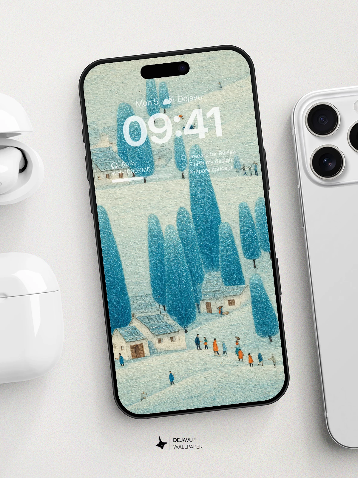 Winter Village Serenity Wallpaper 8K For iPhone