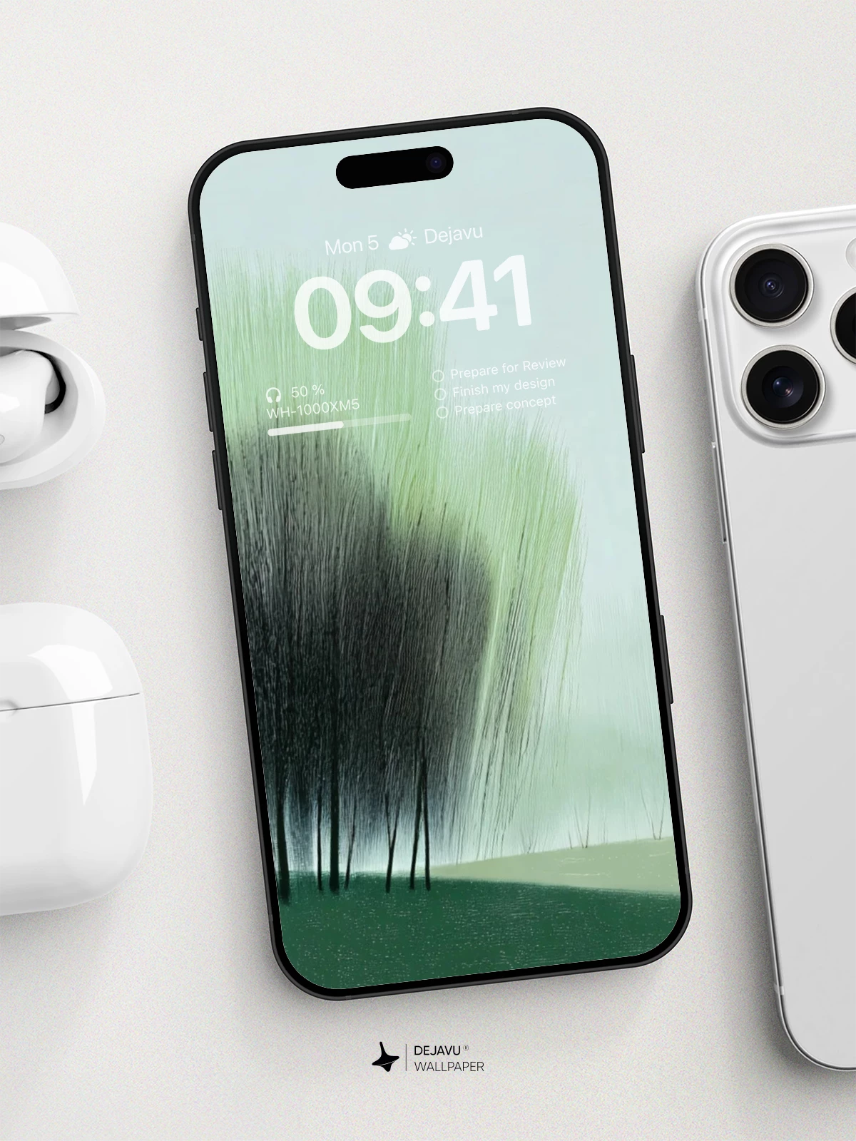 Surreal Brushstroke Forest Wallpaper 8K For Phone