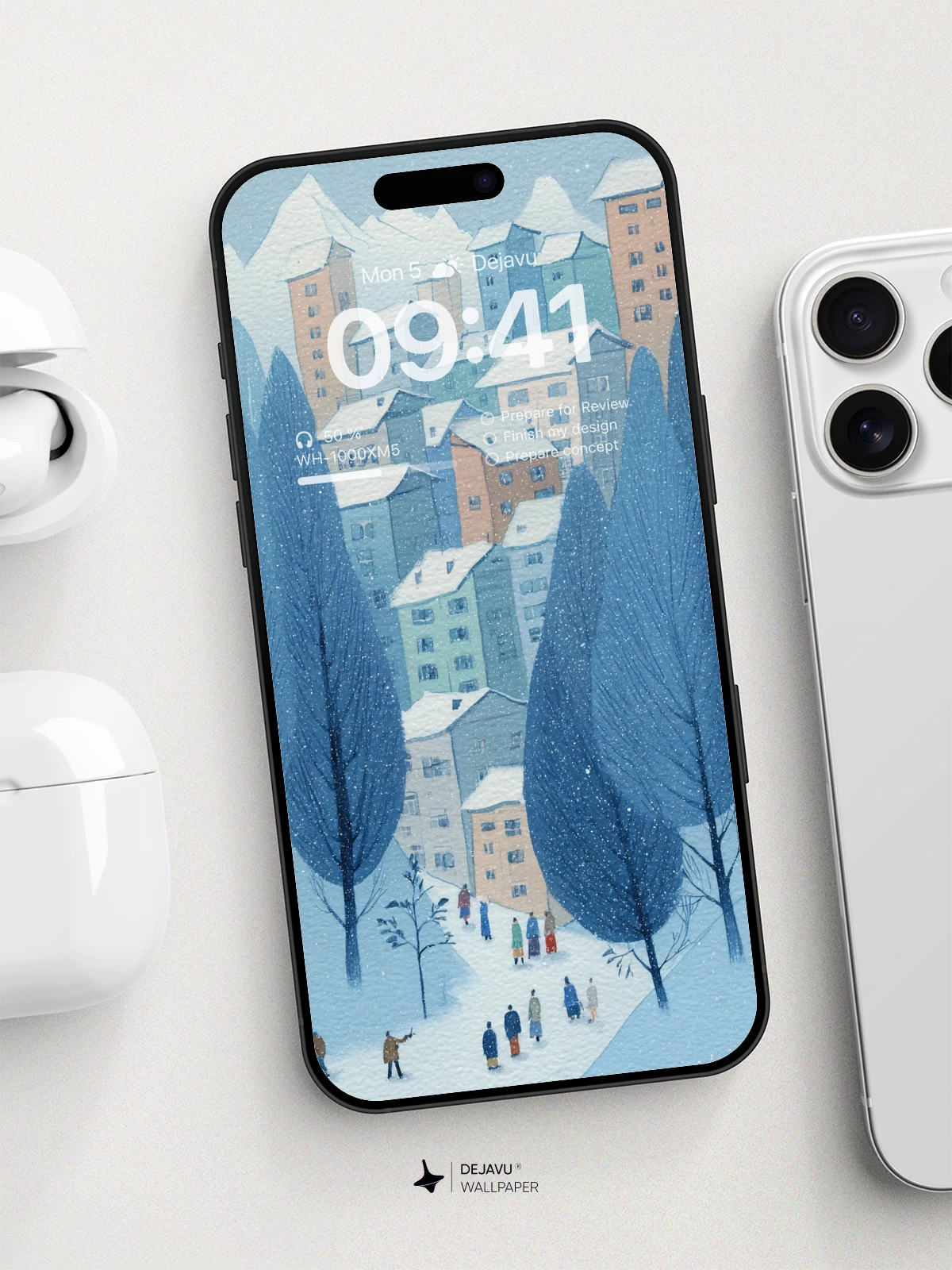 Winter Wonderland Cityscape Wallpaper 8K For Phone