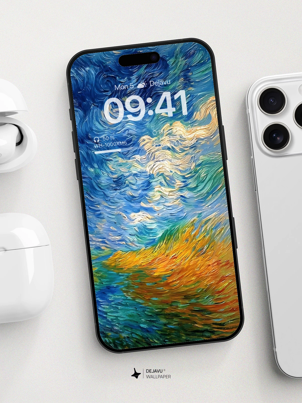 Van Gogh Inspired Swirling Sky Wallpaper 8K For Phone