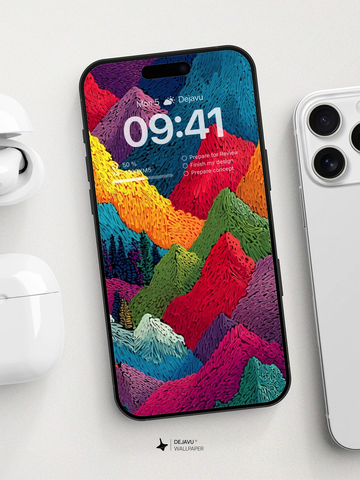Vibrant Rainbow Mountains Wallpaper 8K for iPhone and Android