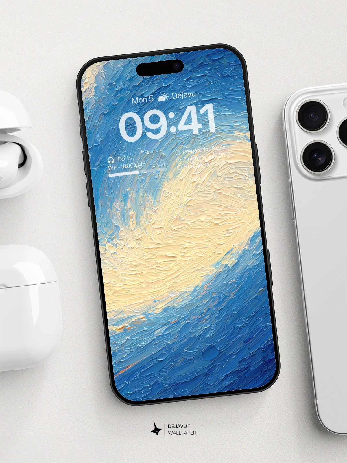 Van Gogh-Inspired Ocean Vortex Wallpaper 8K for iPhone and Android
