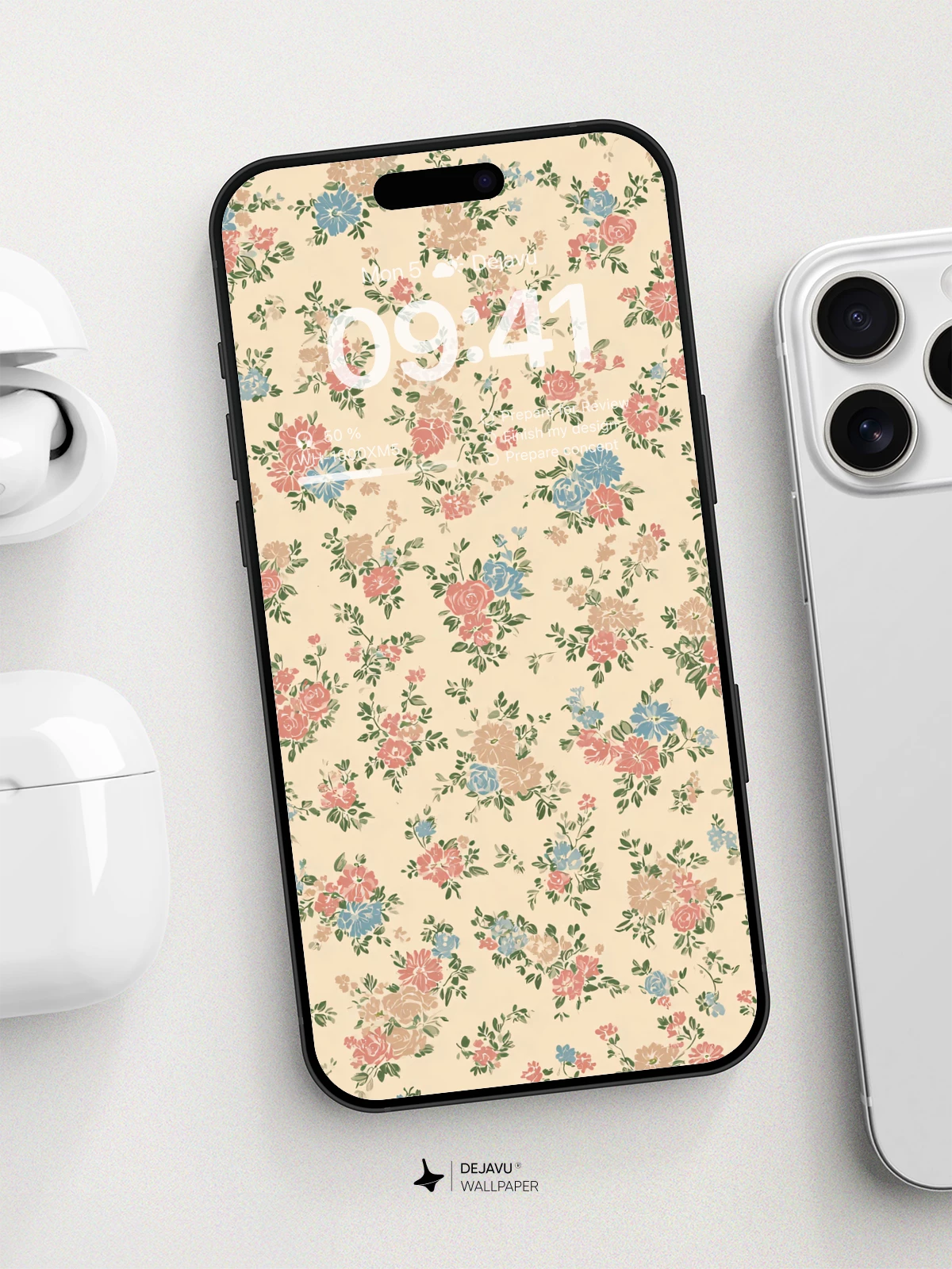 Vintage Floral Pattern Wallpaper 8K for iPhone and Android