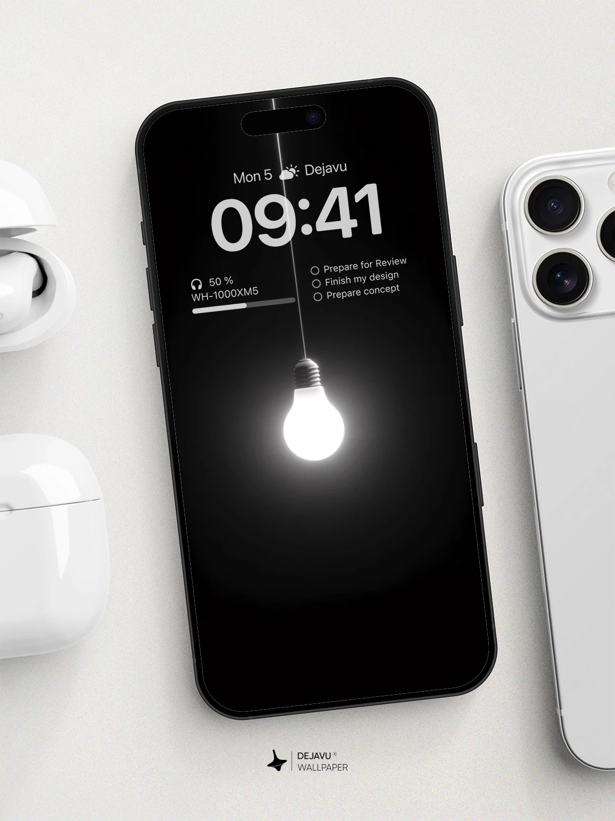Minimal Lightbulb Glow Wallpaper 8K for iPhone and Android