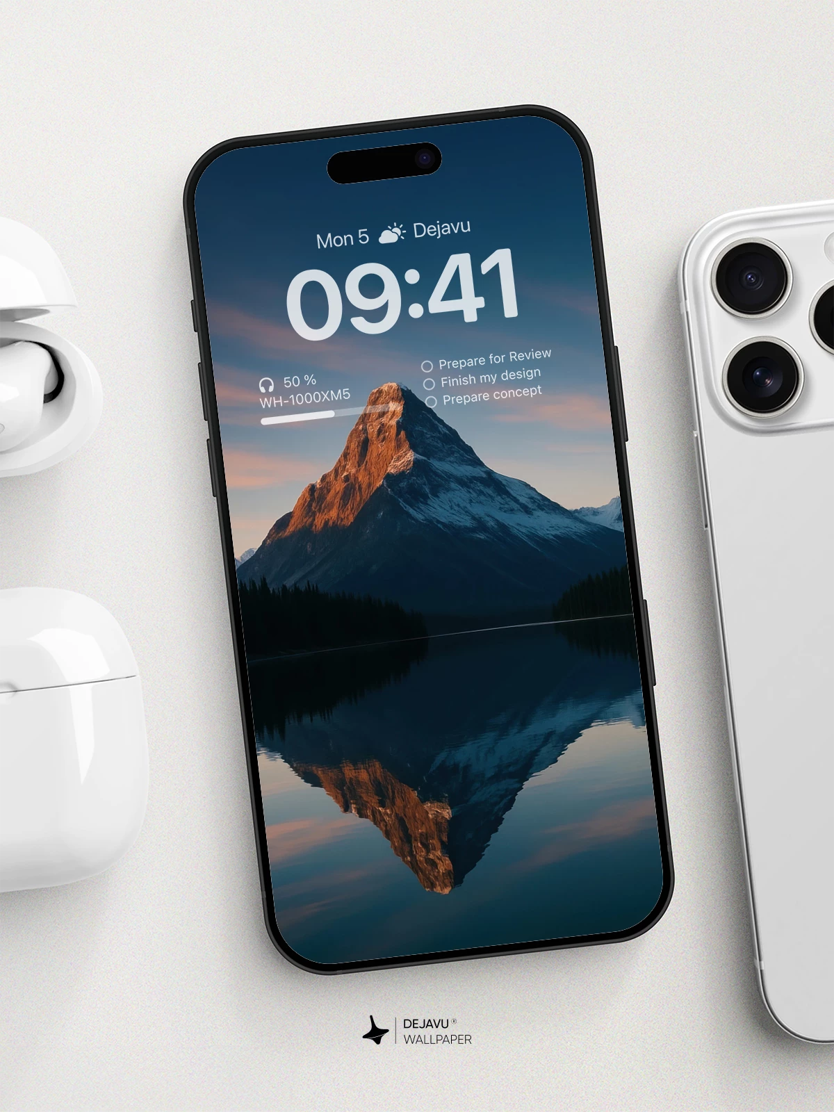 Majestic Mountain Reflection Wallpaper 8K for iPhone and Android