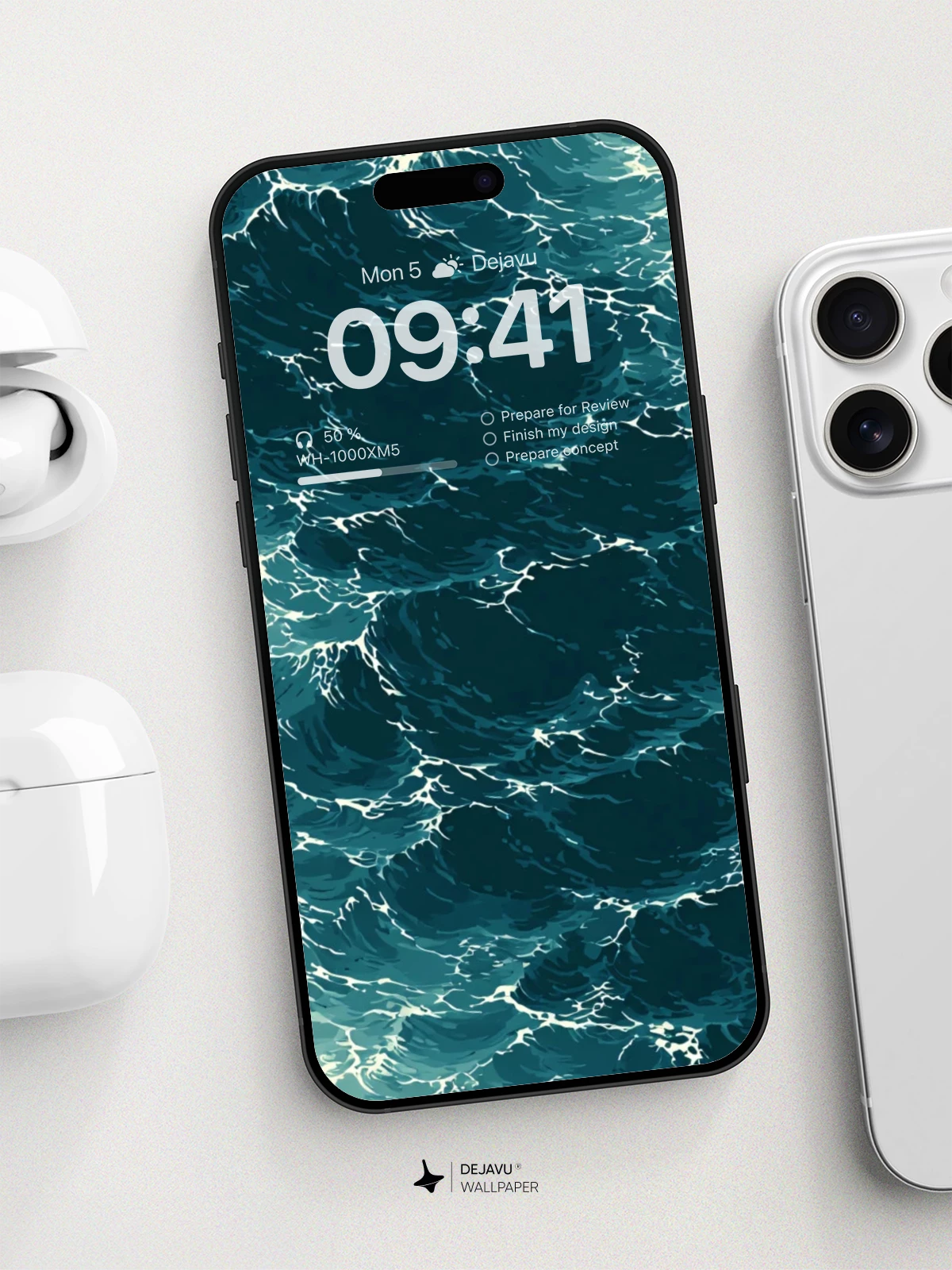 Turquoise Ocean Waves Wallpaper 8K for iPhone and Android
