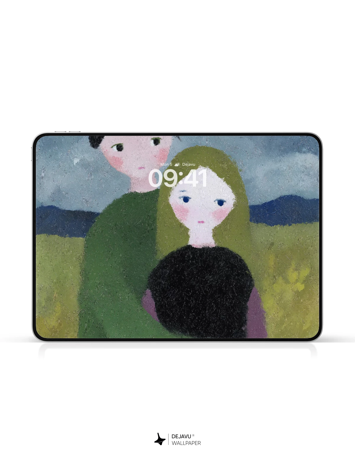 Whimsical Couple in Field Wallpaper 8K for iPhone and Android