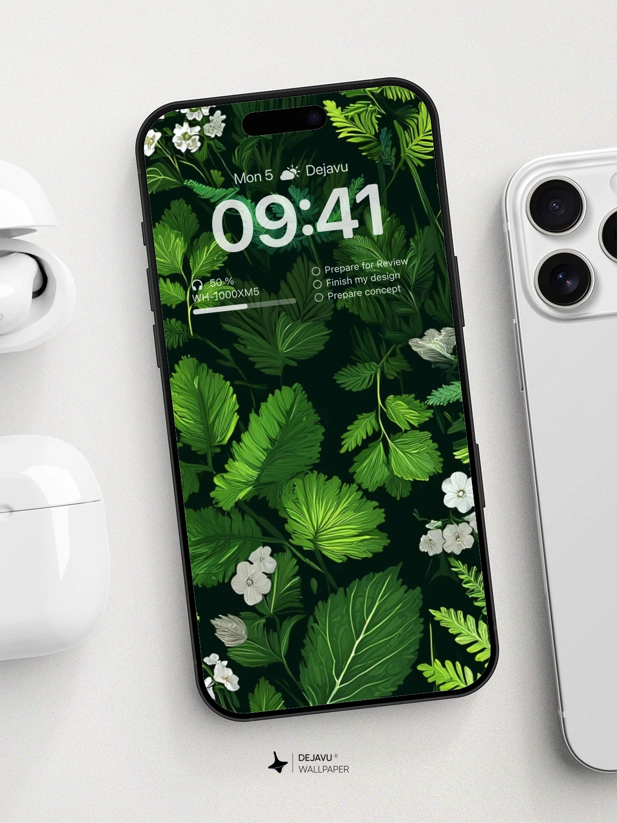Lush Greenery And White Blossoms Wallpaper 8K For Phone