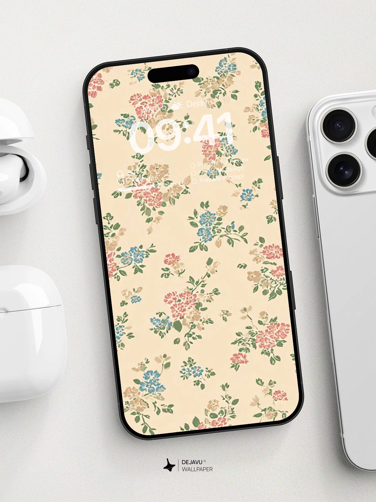 Vintage Floral Pattern Wallpaper 8K for iPhone and Android