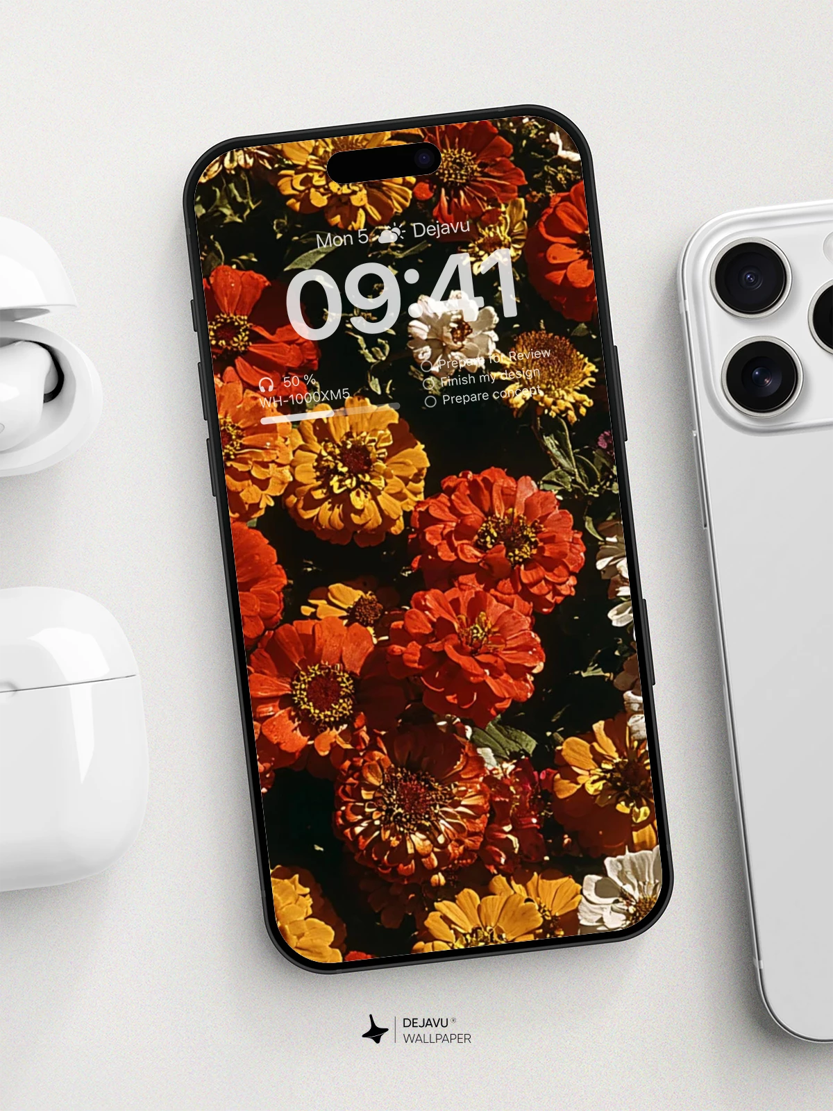 Vibrant Marigold Garden Wallpaper 8K for iPhone and Android