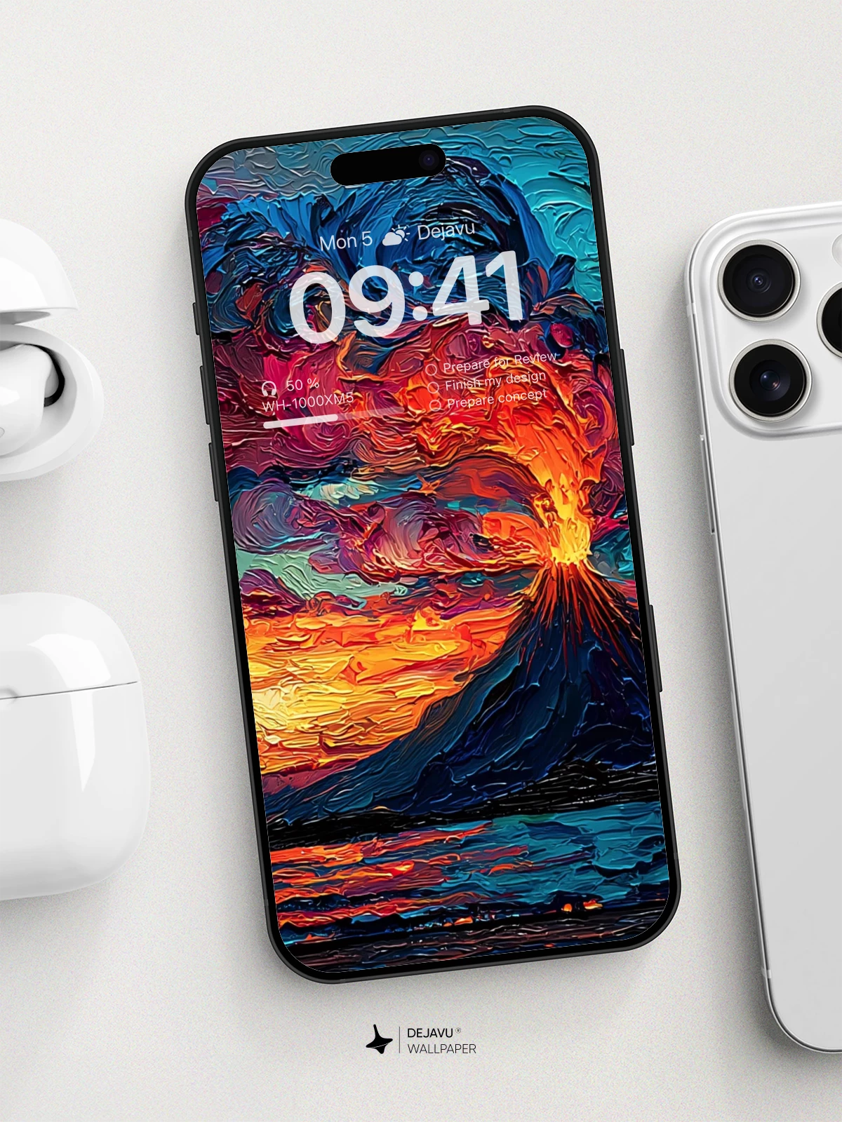 Surreal Volcano Eruption Wallpaper 8K For Phone