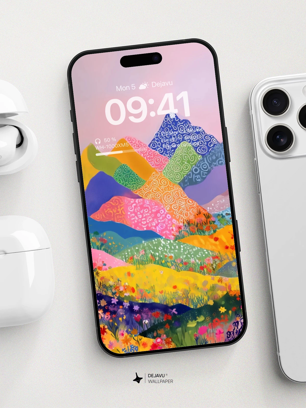 Vibrant Floral Mountain Wallpaper 8K For Phone