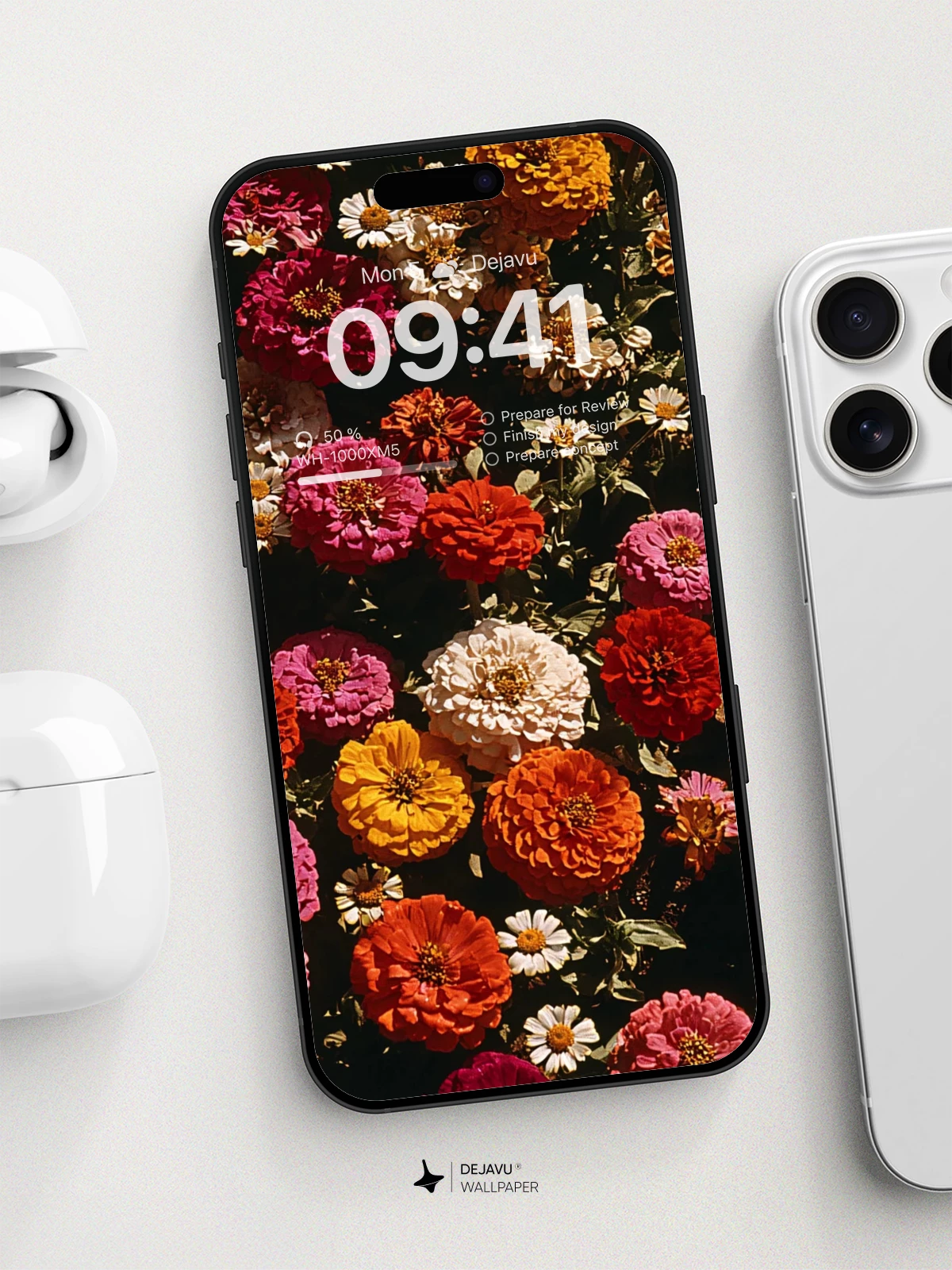 Vibrant Marigold Garden Wallpaper 8K for iPhone and Android