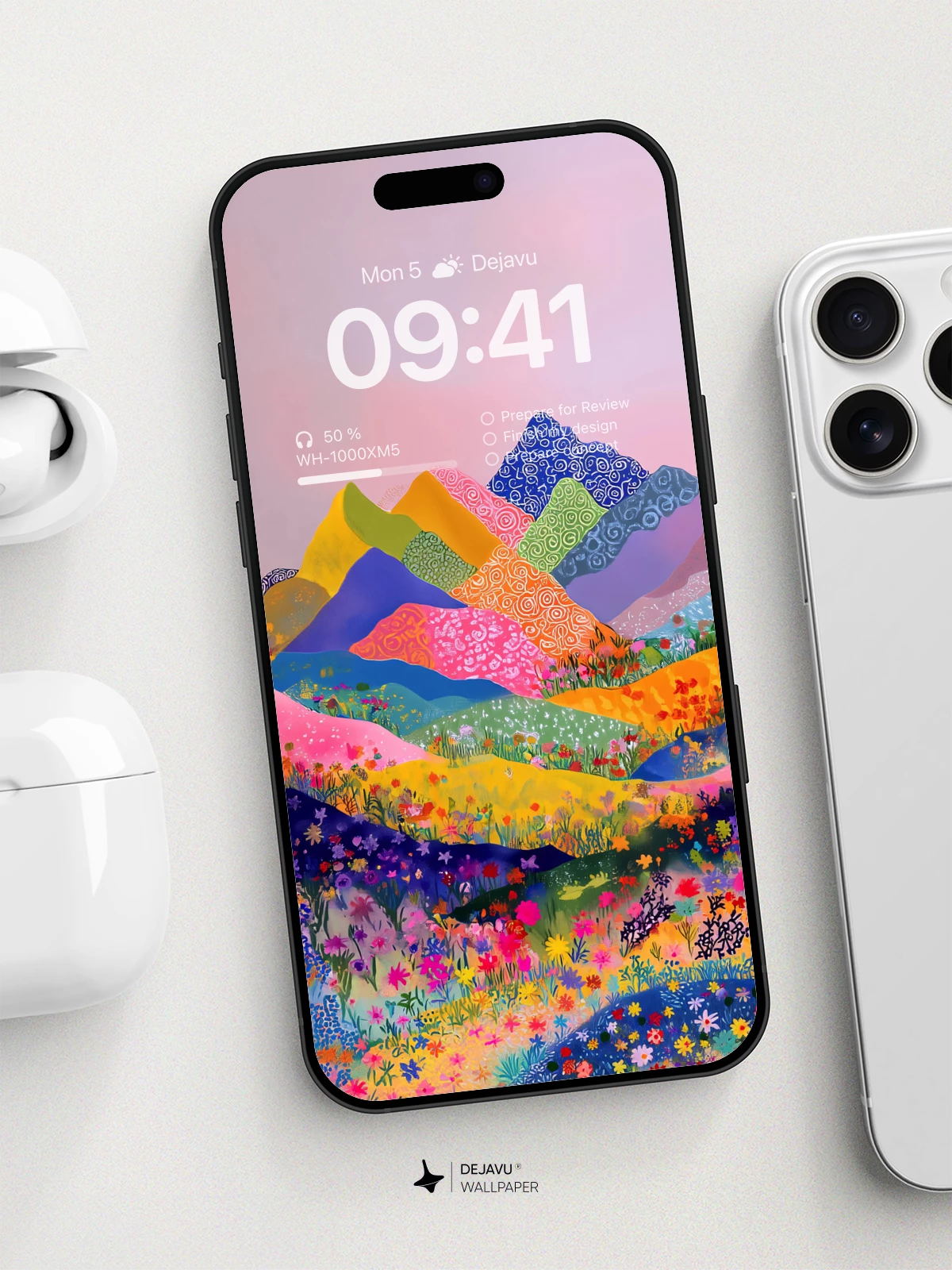 Vibrant Floral Mountain Wallpaper 8K For Phone