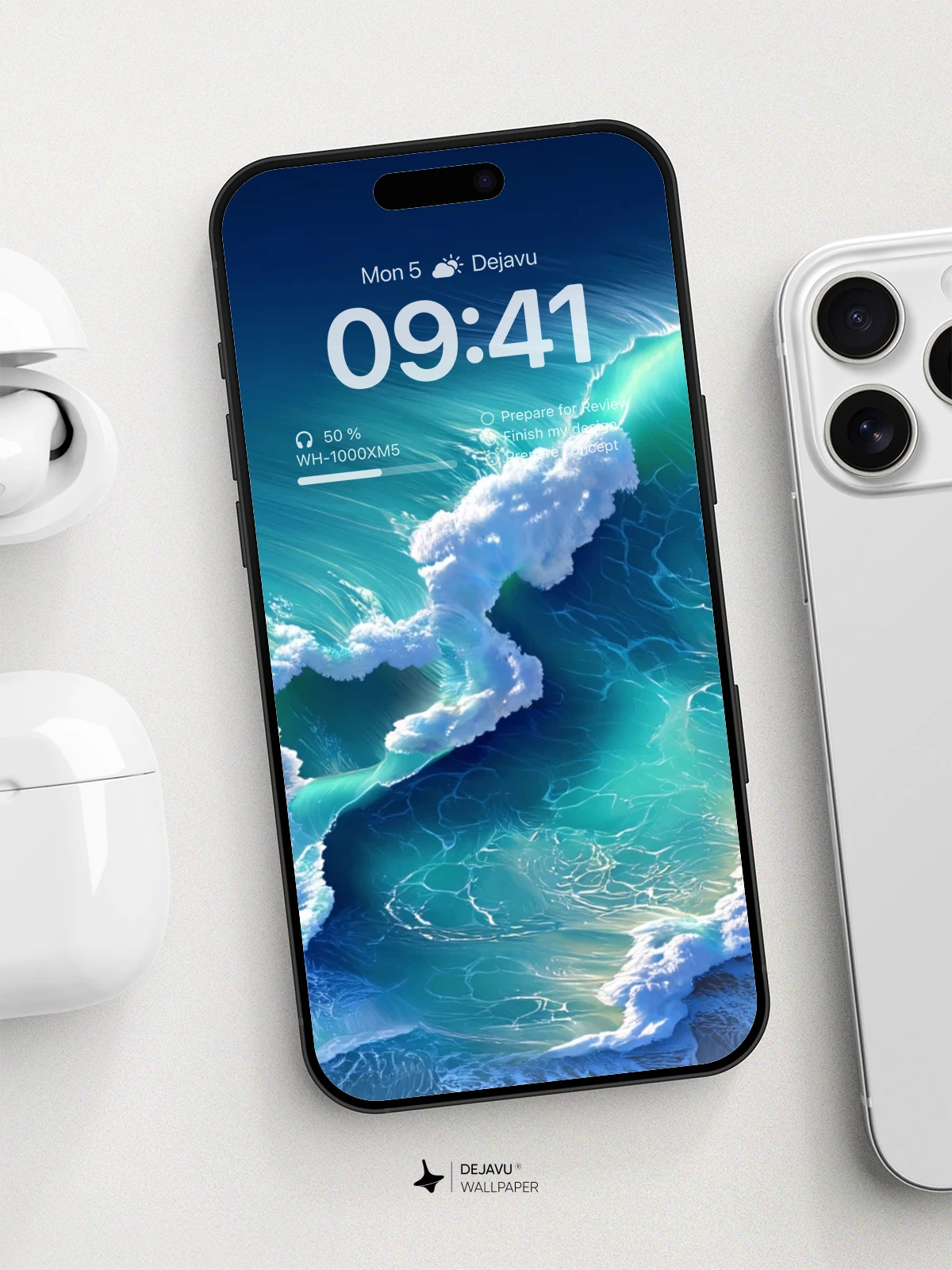 Surreal Ocean Waves Wallpaper 8K For Phone