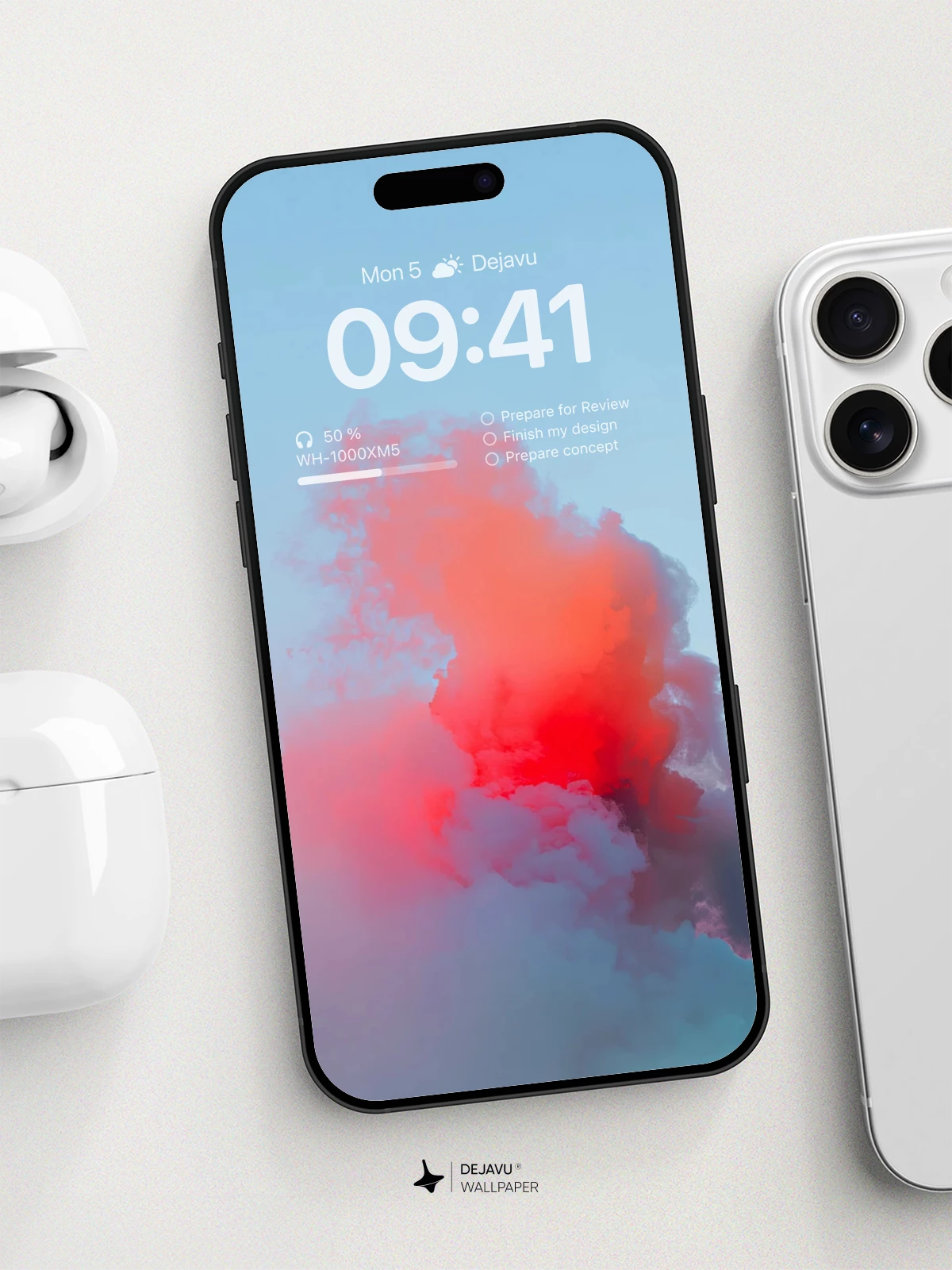 Vibrant Red Cloudscape Wallpaper 8K For Phone