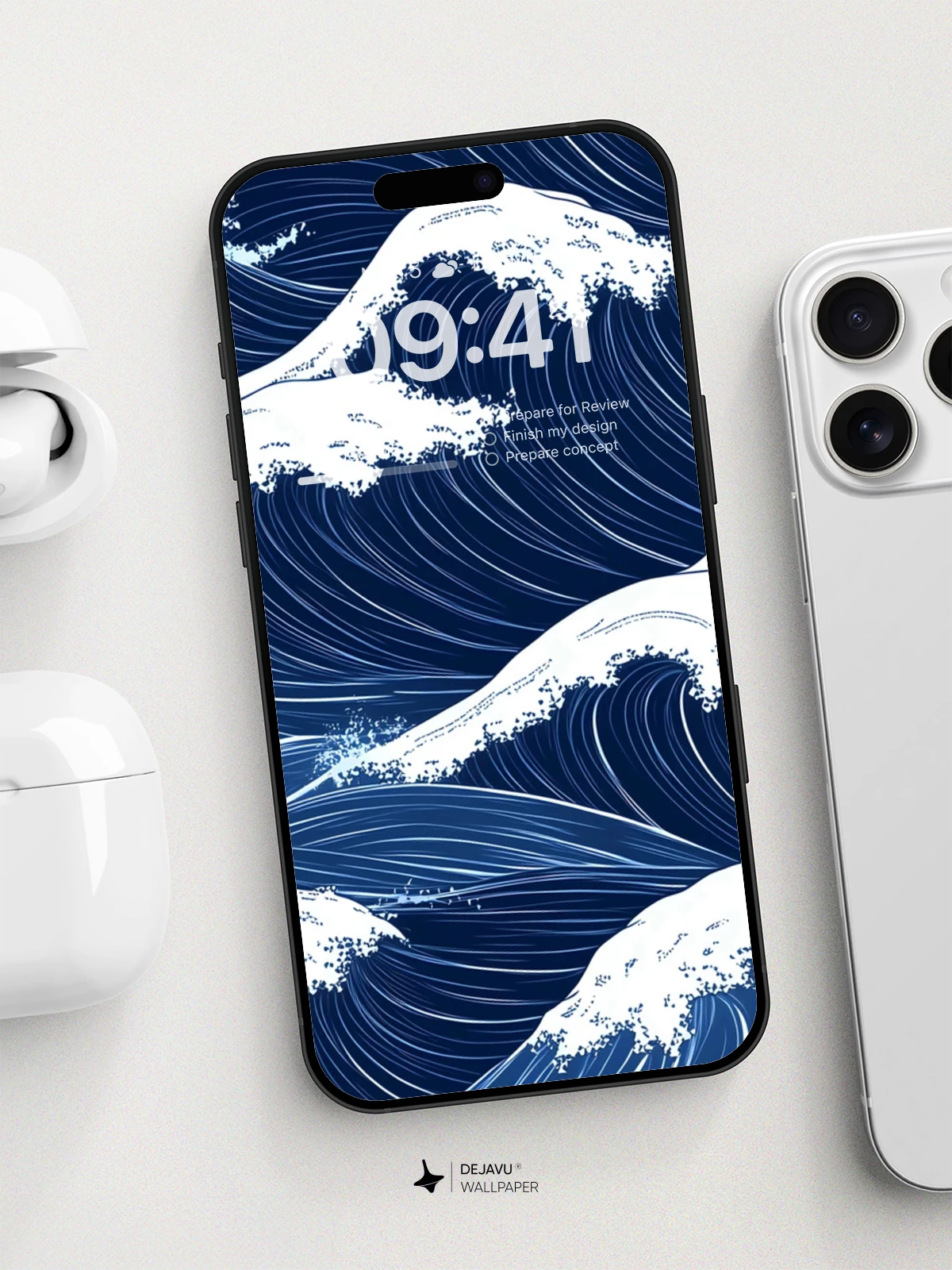 Ukiyo-E Waves Wallpaper 8K For Phone