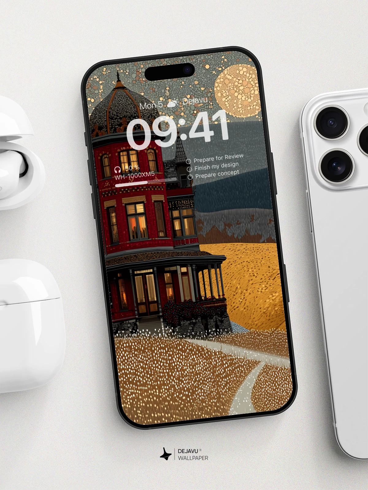 Victorian Moonlight Manor Wallpaper 8K for iPhone and Android