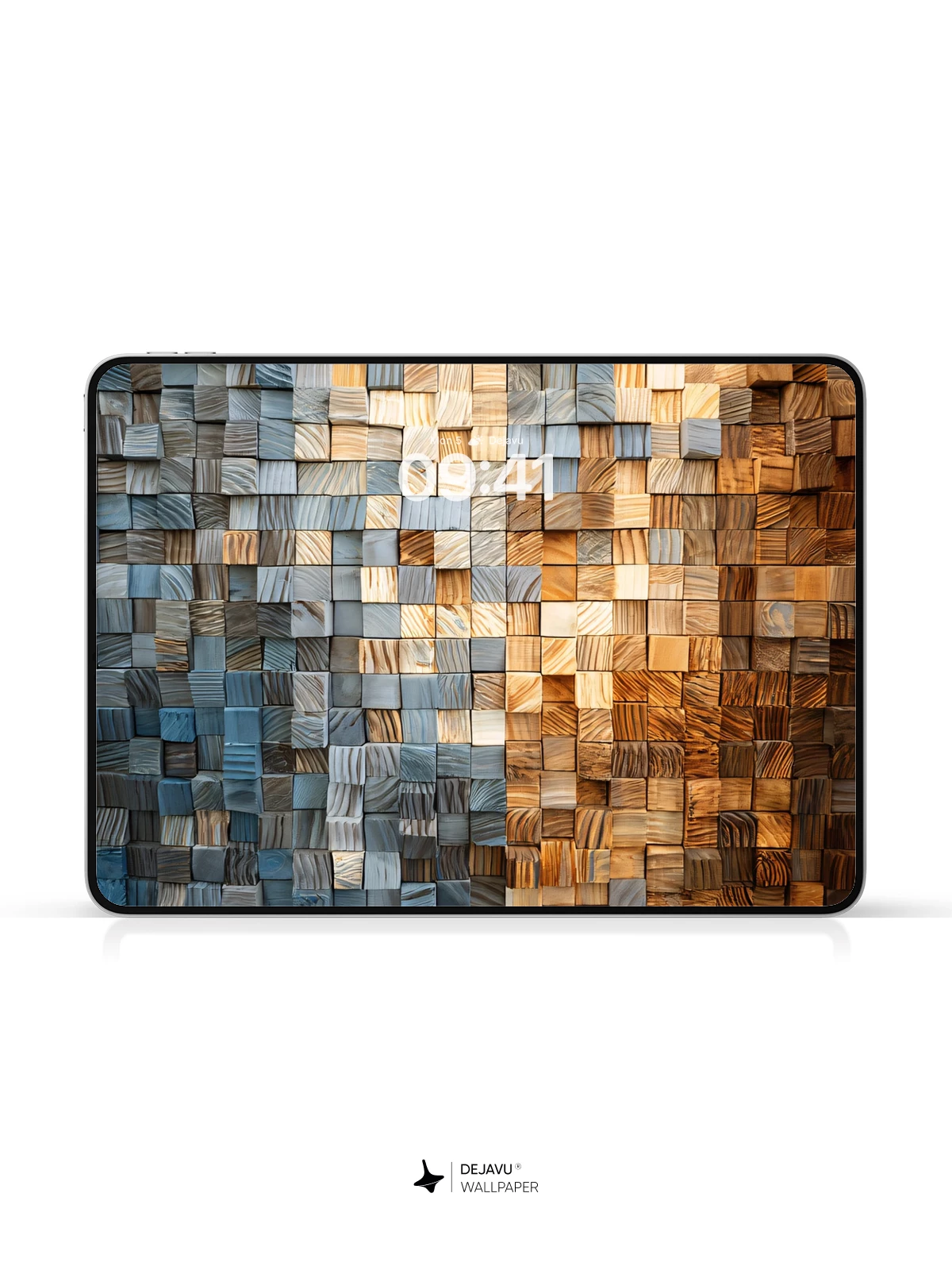 Wood Cube Mosaic Wallpaper 8K for iPhone and Android