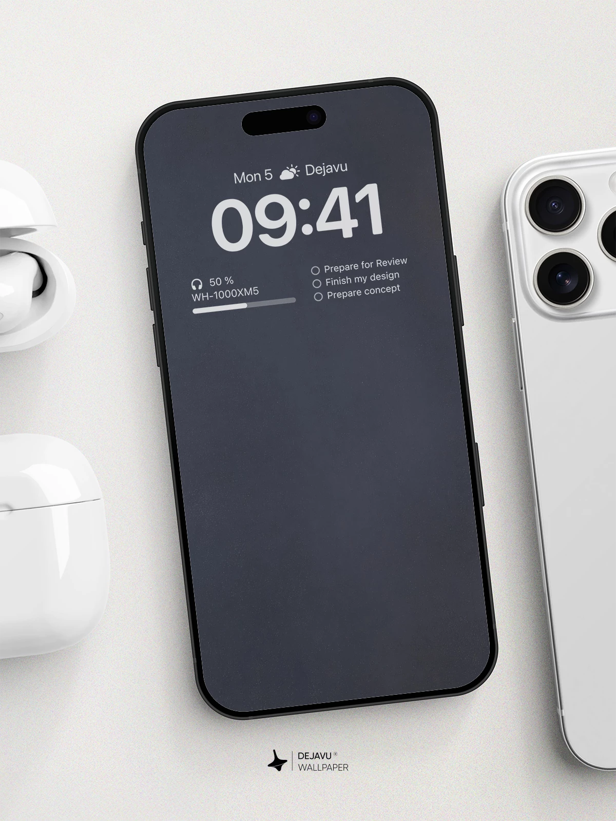 Minimal Dark Blue Gradient Wallpaper 8K for iPhone and Android