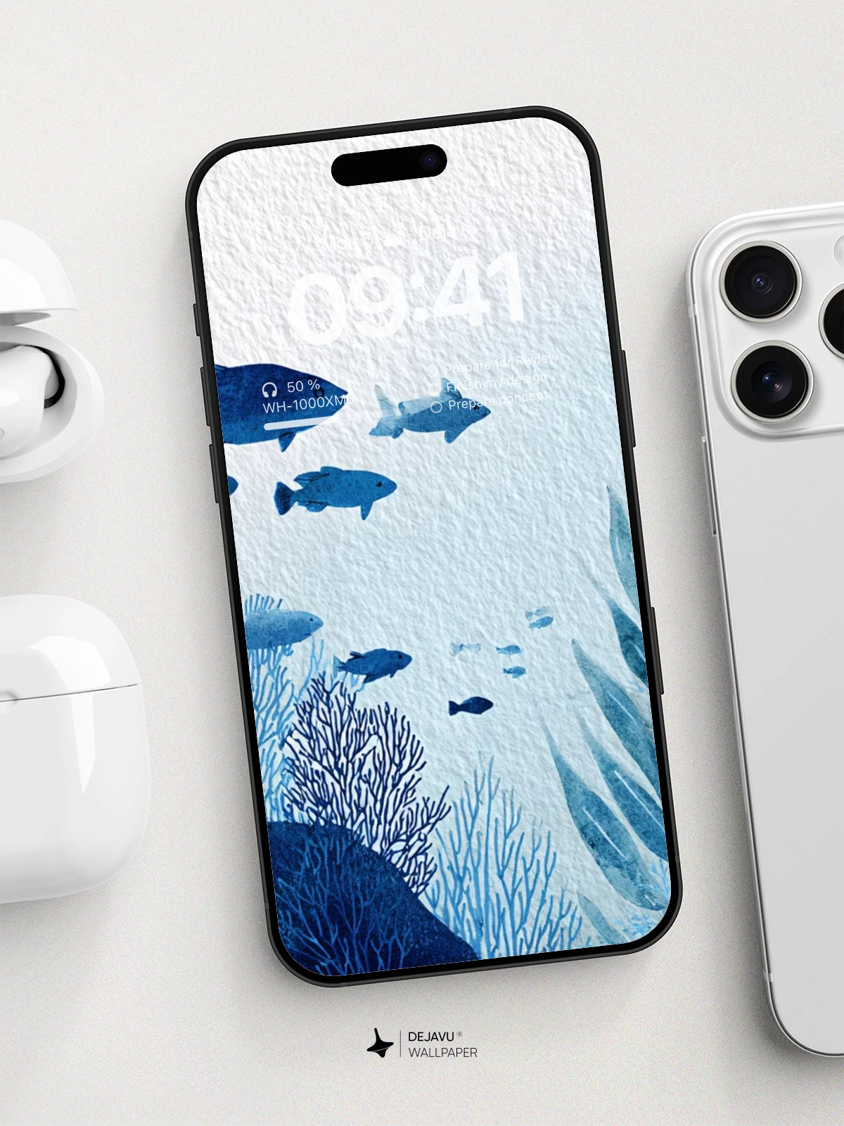 Underwater Blue Coral Reef Wallpaper 8K for iPhone and Android