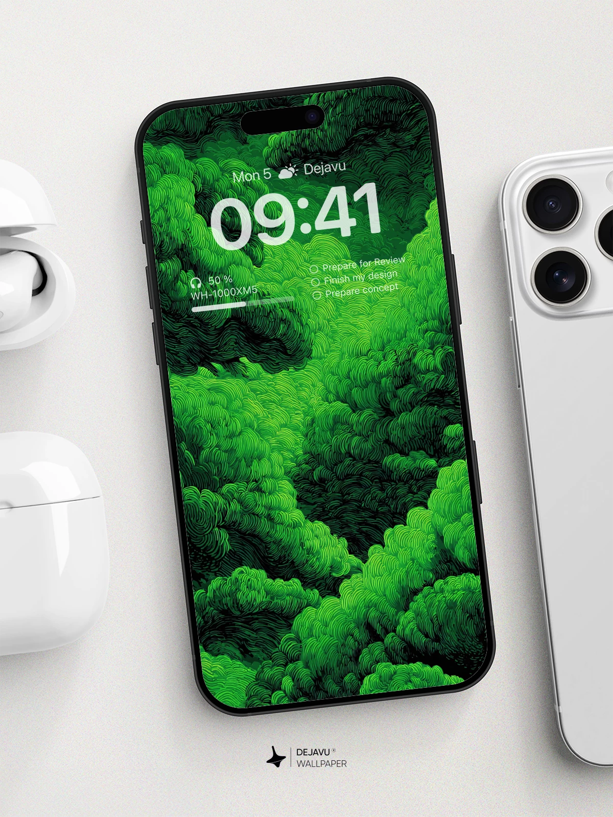 Surreal Green Forest Wallpaper 8K for iPhone and Android