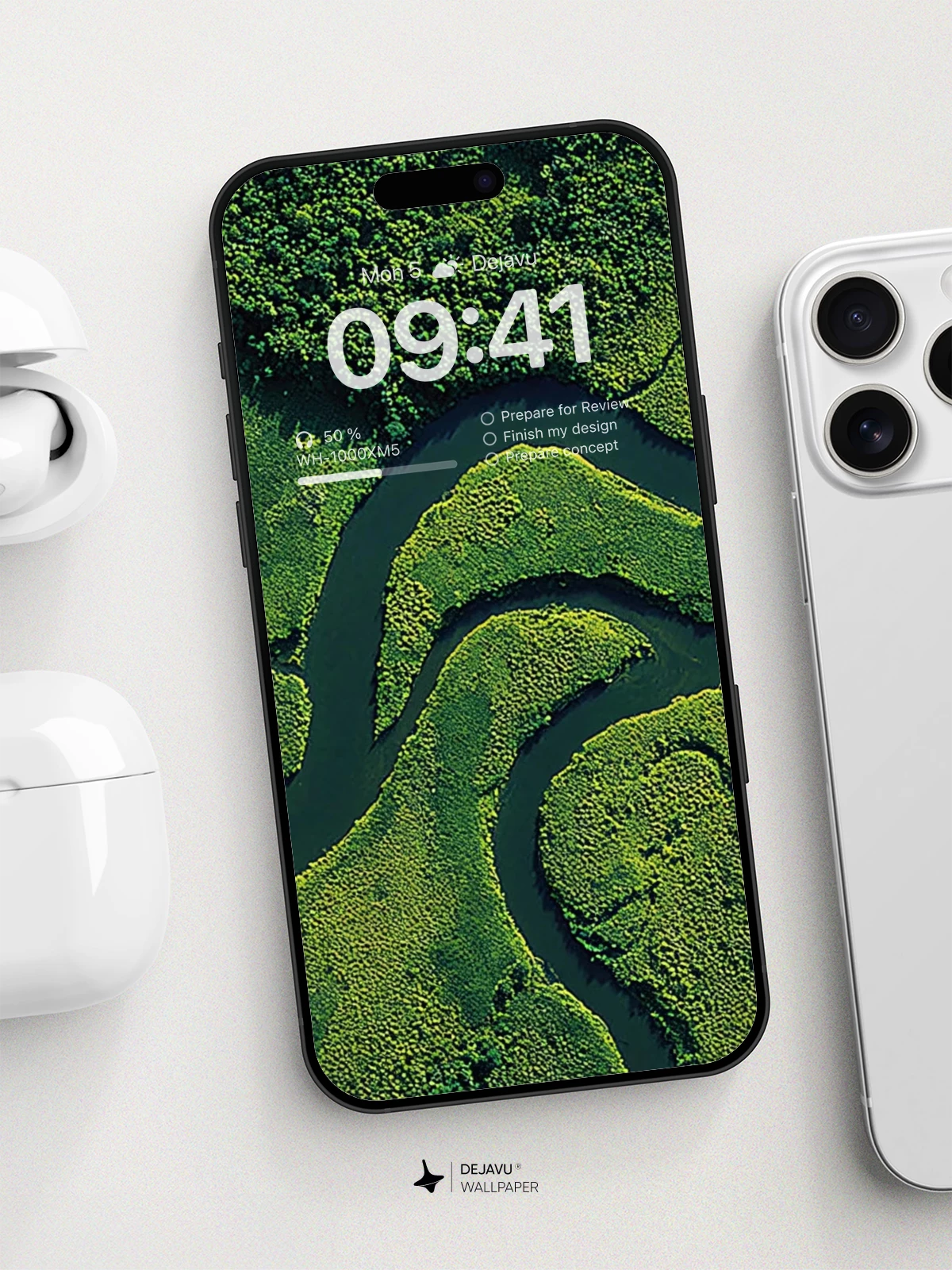 Winding River Forest Wallpaper 8K for iPhone and Android