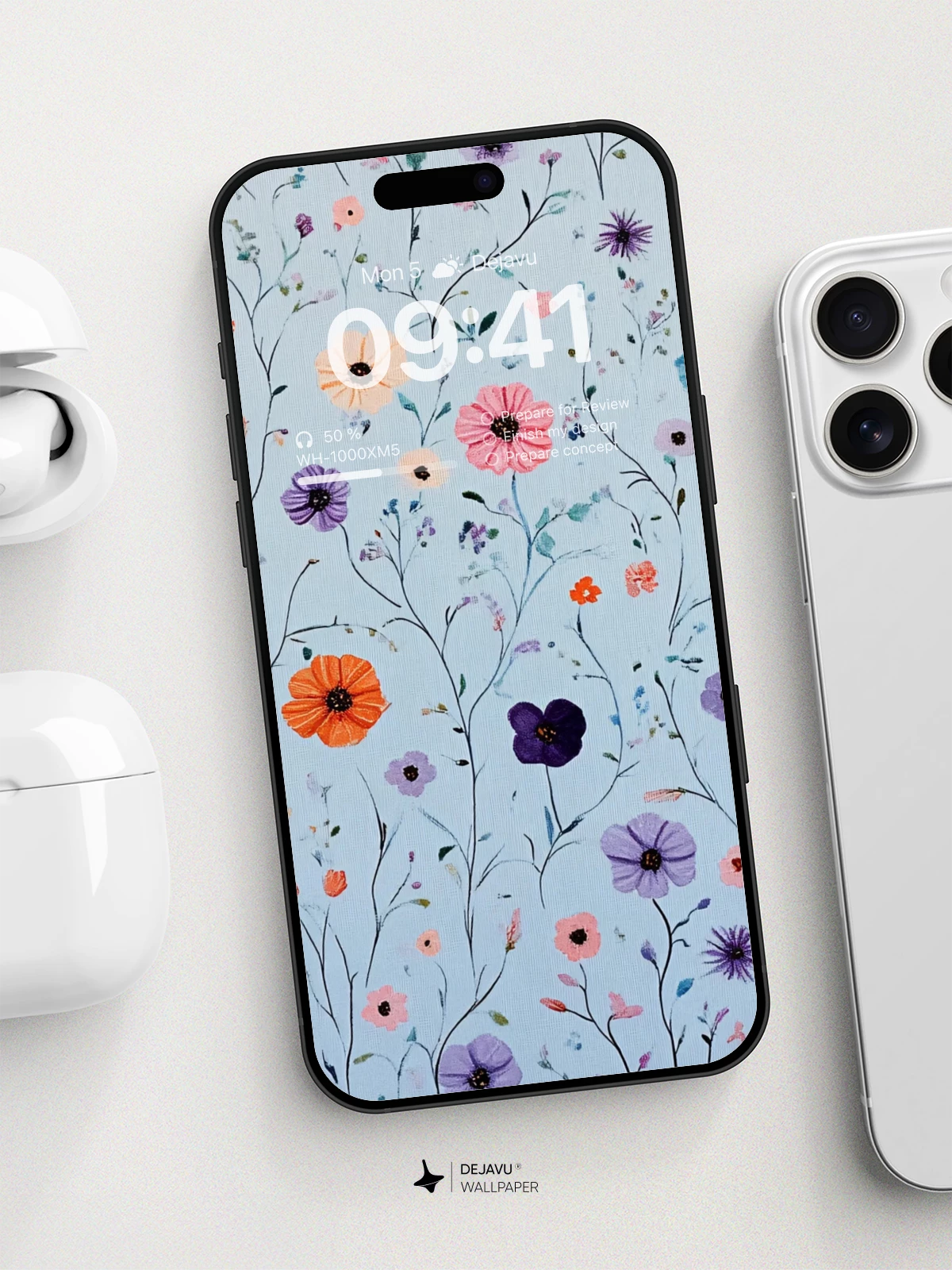 Whimsical Floral Garden Wallpaper 8K for iPhone and Android