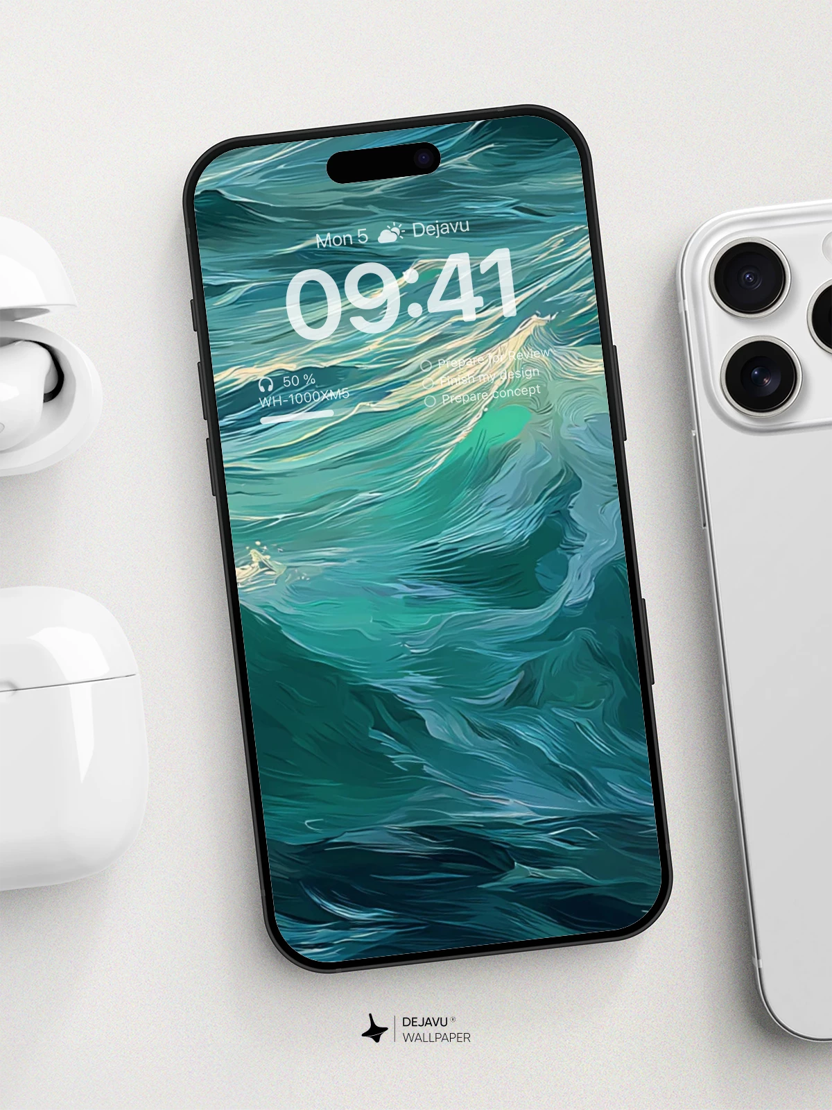 Turquoise Ocean Waves Wallpaper 8K for iPhone and Android