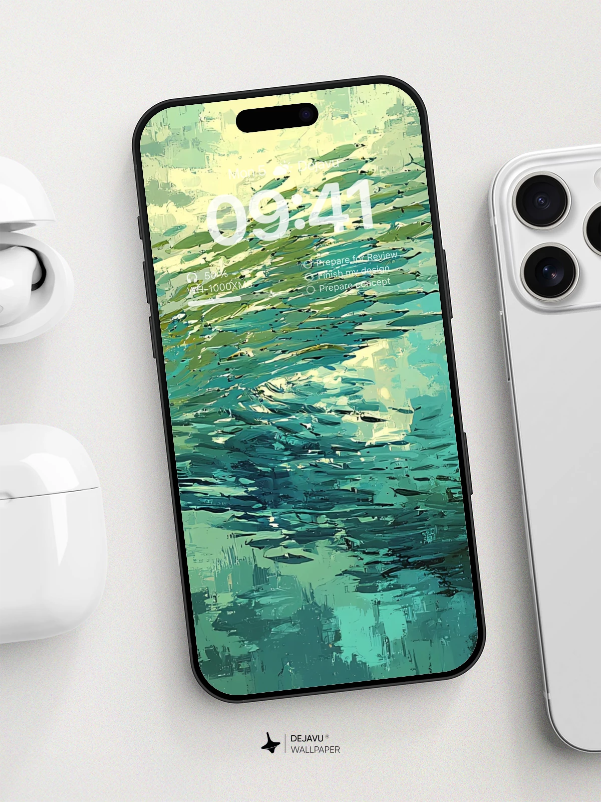 Underwater Serenity Fish School Wallpaper 8K for iPhone and Android
