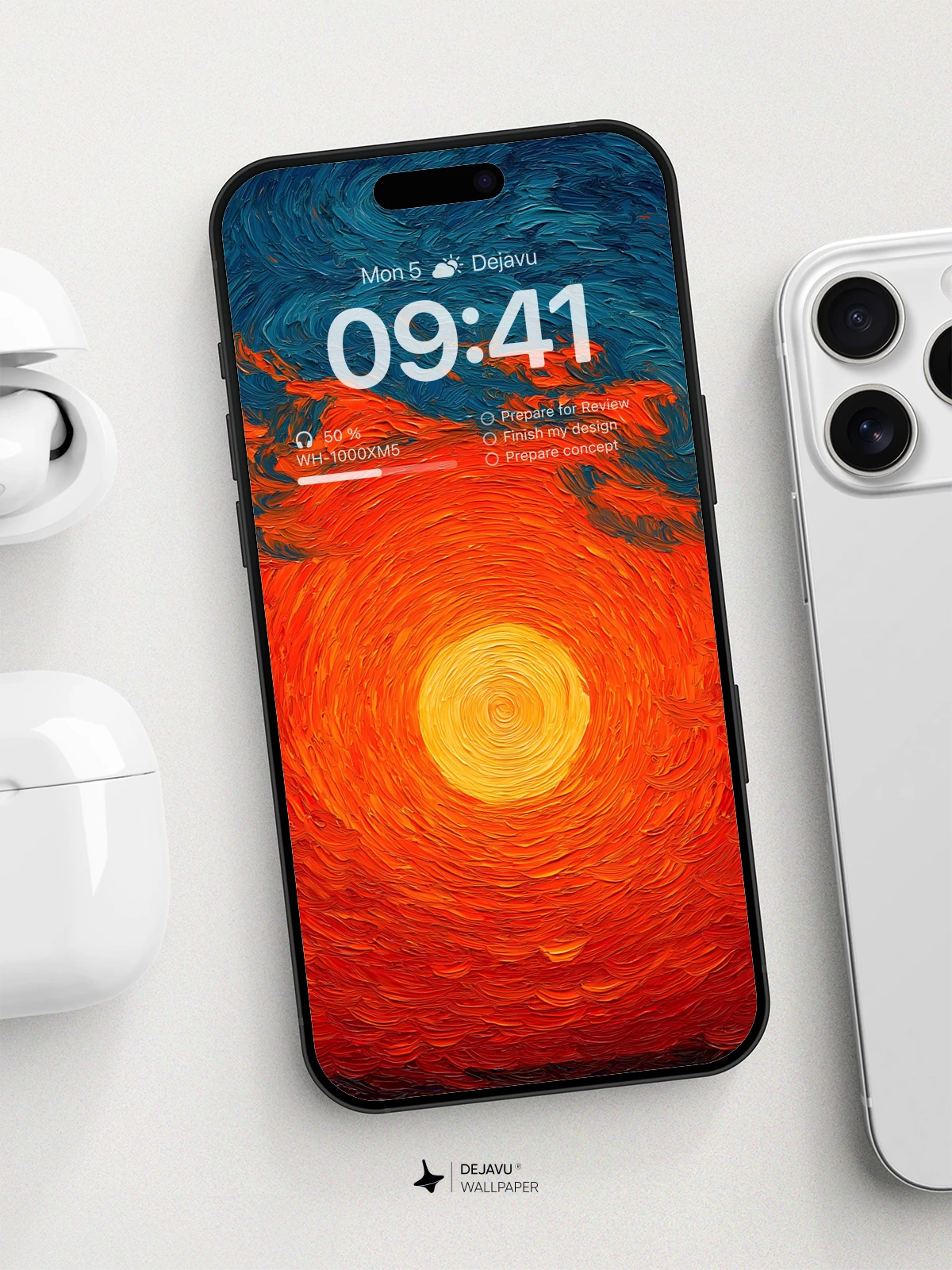 Van Gogh-Inspired Sunset Wallpaper 8K for iPhone and Android