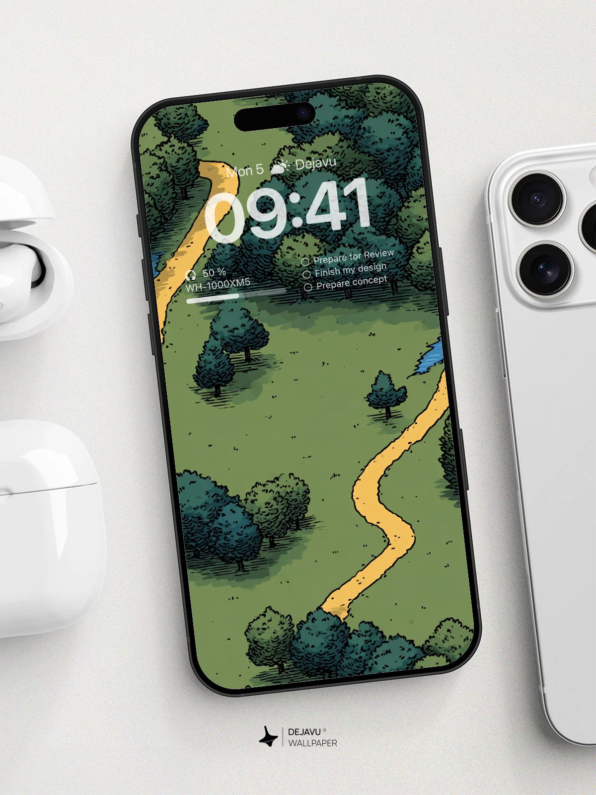 Whimsical Forest Path Wallpaper 8K for iPhone and Android