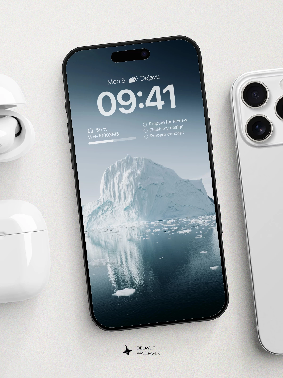 Majestic Arctic Iceberg Reflection Wallpaper 8K for iPhone and Android