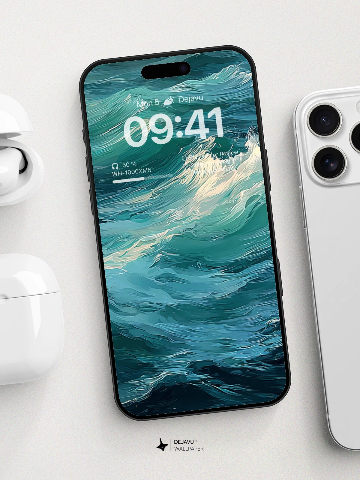 Turquoise Ocean Waves Wallpaper 8K for iPhone and Android