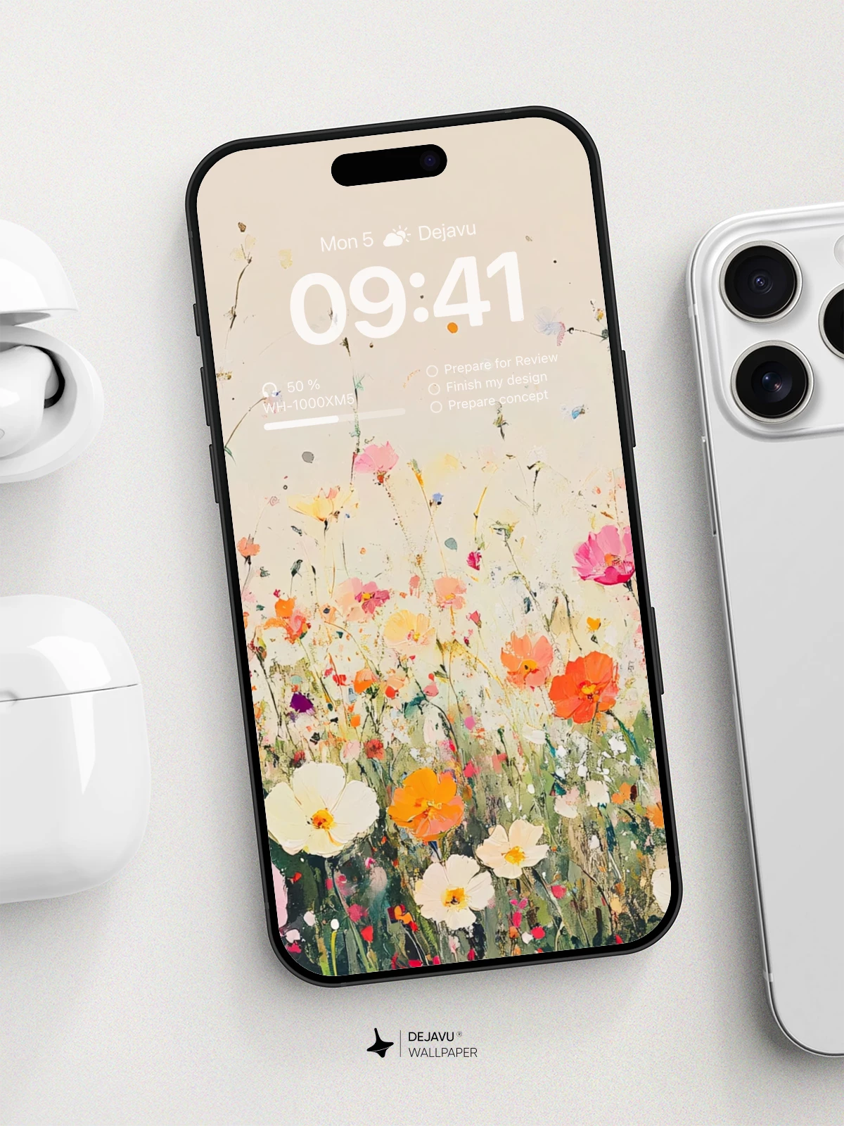 Watercolor Wildflower Field Wallpaper 8K for iPhone and Android