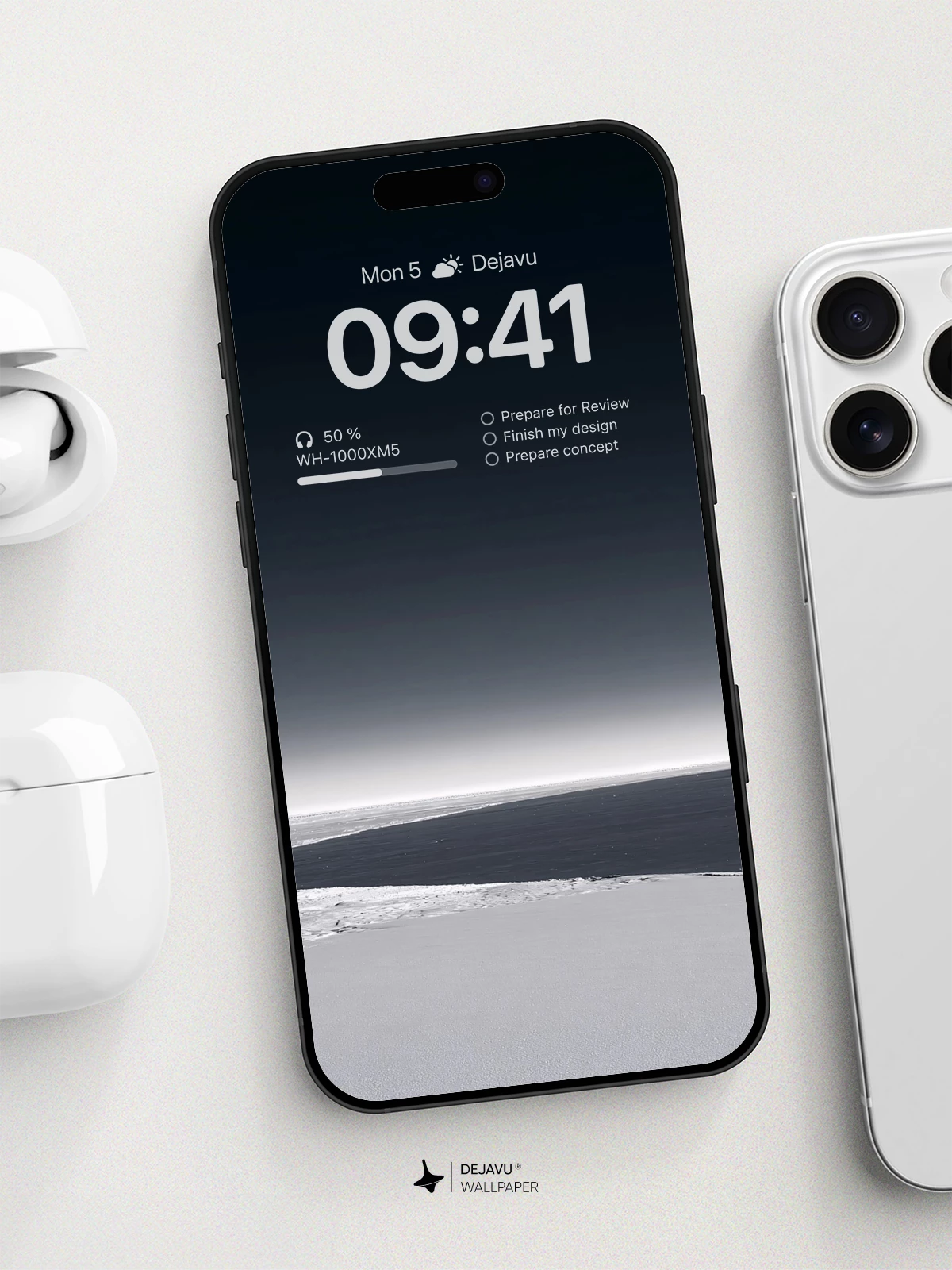 Minimal Arctic Horizon Wallpaper 8K for iPhone and Android