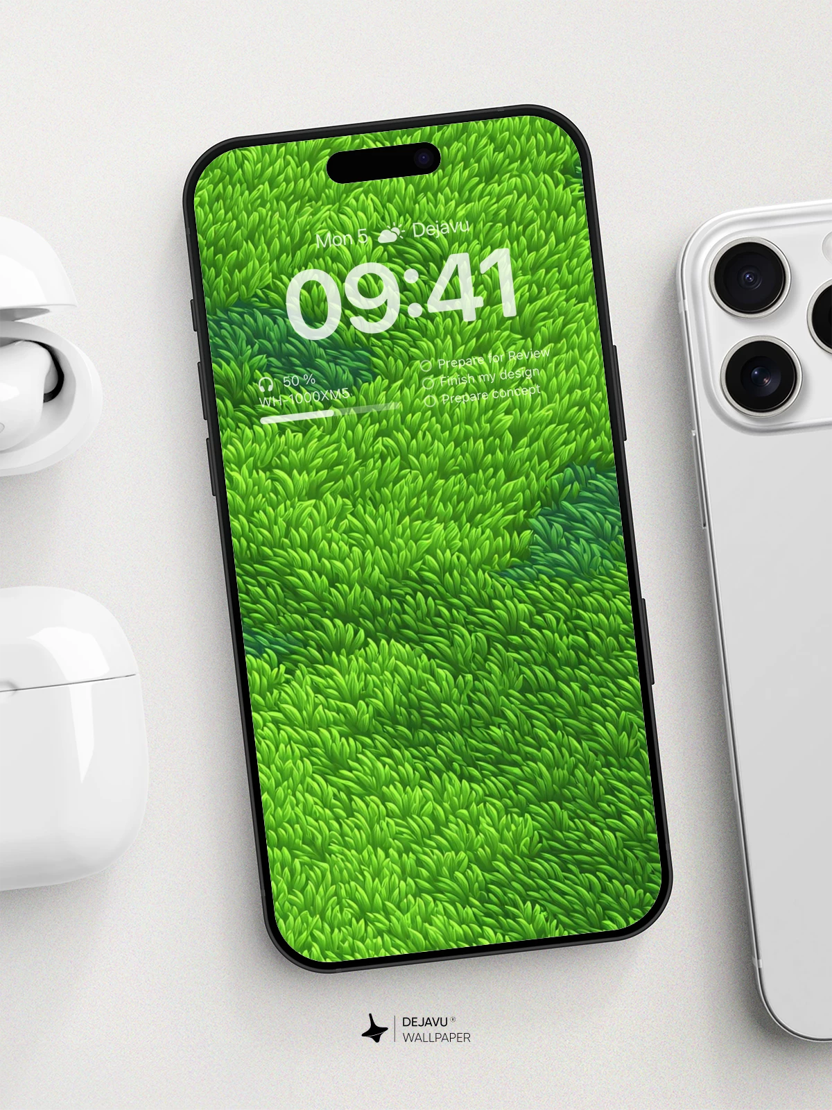 Lush Green Moss Texture Wallpaper 8K for iPhone and Android