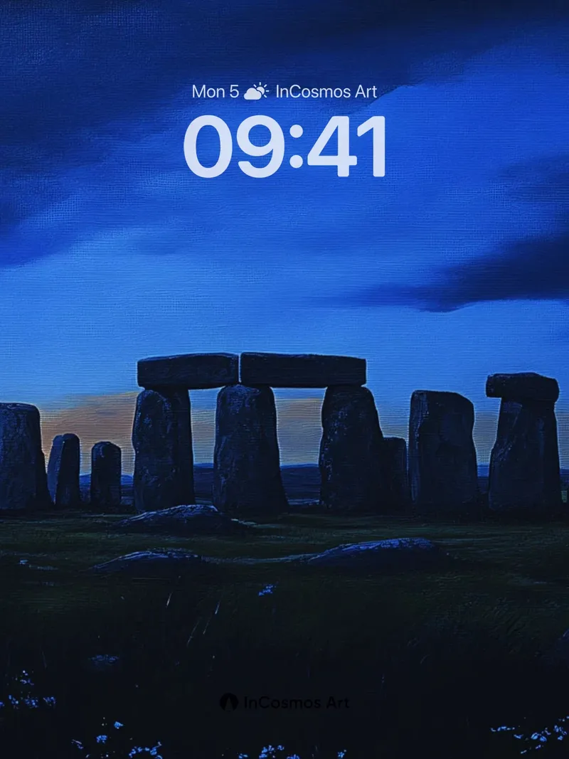 Nocturnal Stonehenge Wallpaper with Celestial Hush