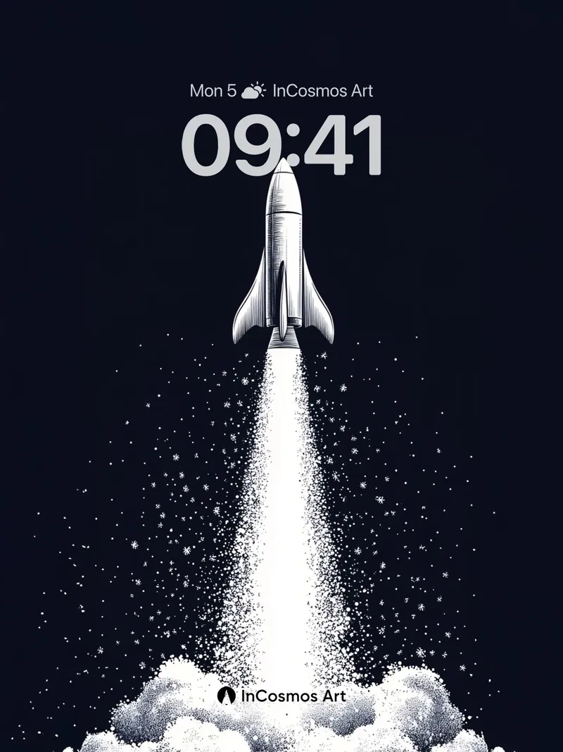 Cosmic Ascent Wallpaper with Starlight Trail